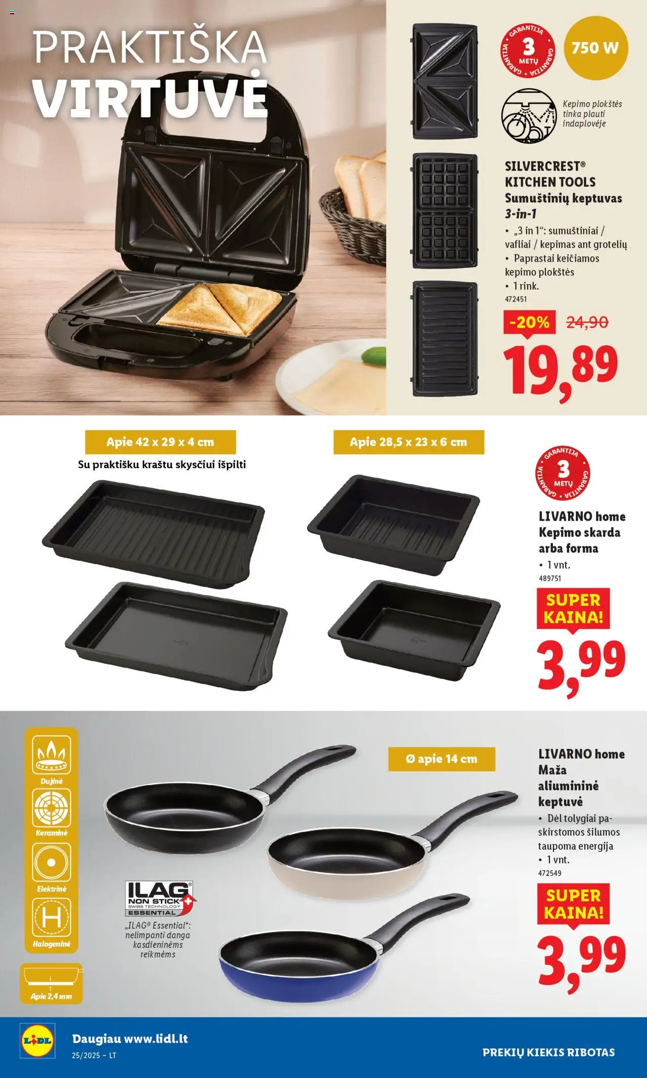 LIDL leidinys - Ne maisto prekių pasiūlymai│galioja nuo 16.06.2025 | Puslapis: 18 | Prekių: Keptuvė, Vafliai