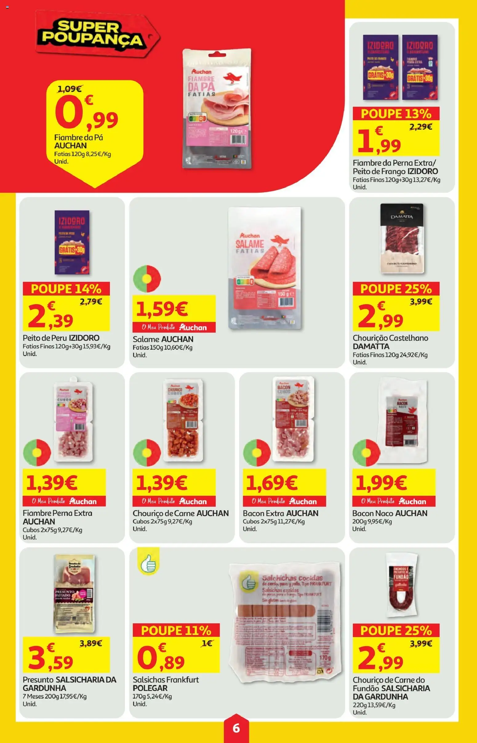 Minipreço folheto │ válido de 19.03.2026 | Página: 6 | Produtos: Bacon, Peito de frango, Frango, Peru