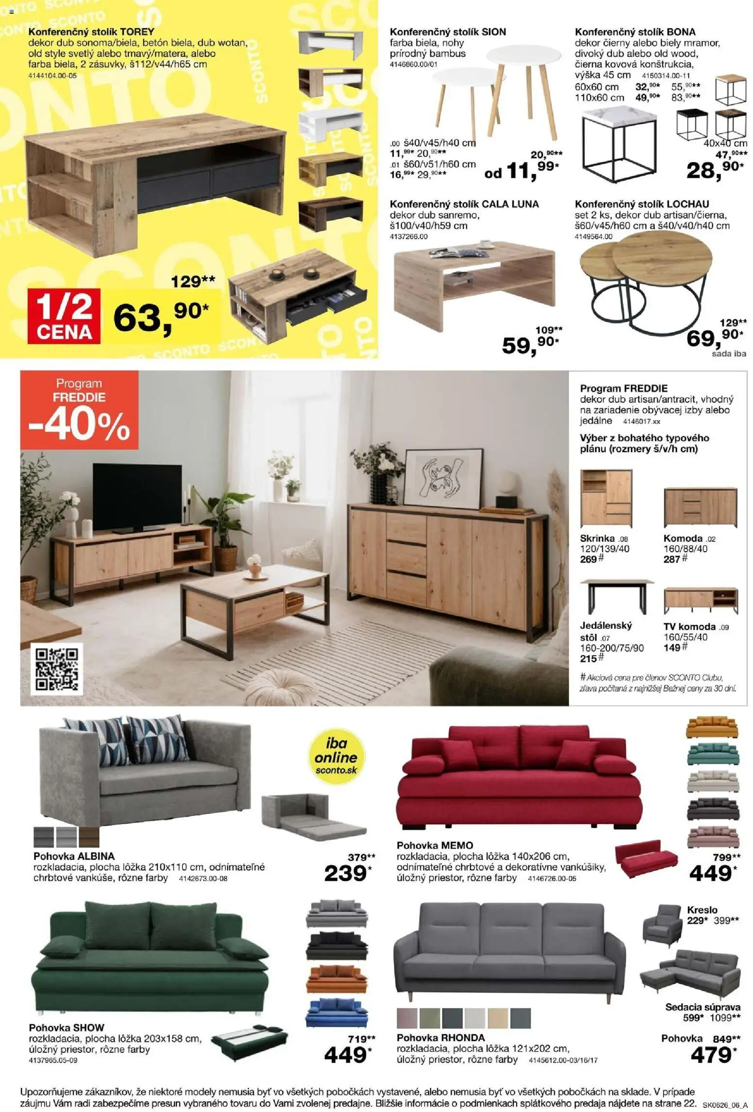 Nové Sconto nábytok akcie – leták je platný od 22.04.2026 | Strana: 6 | Produkty: Sedacia súprava, Tv, Pohovka, Stôl