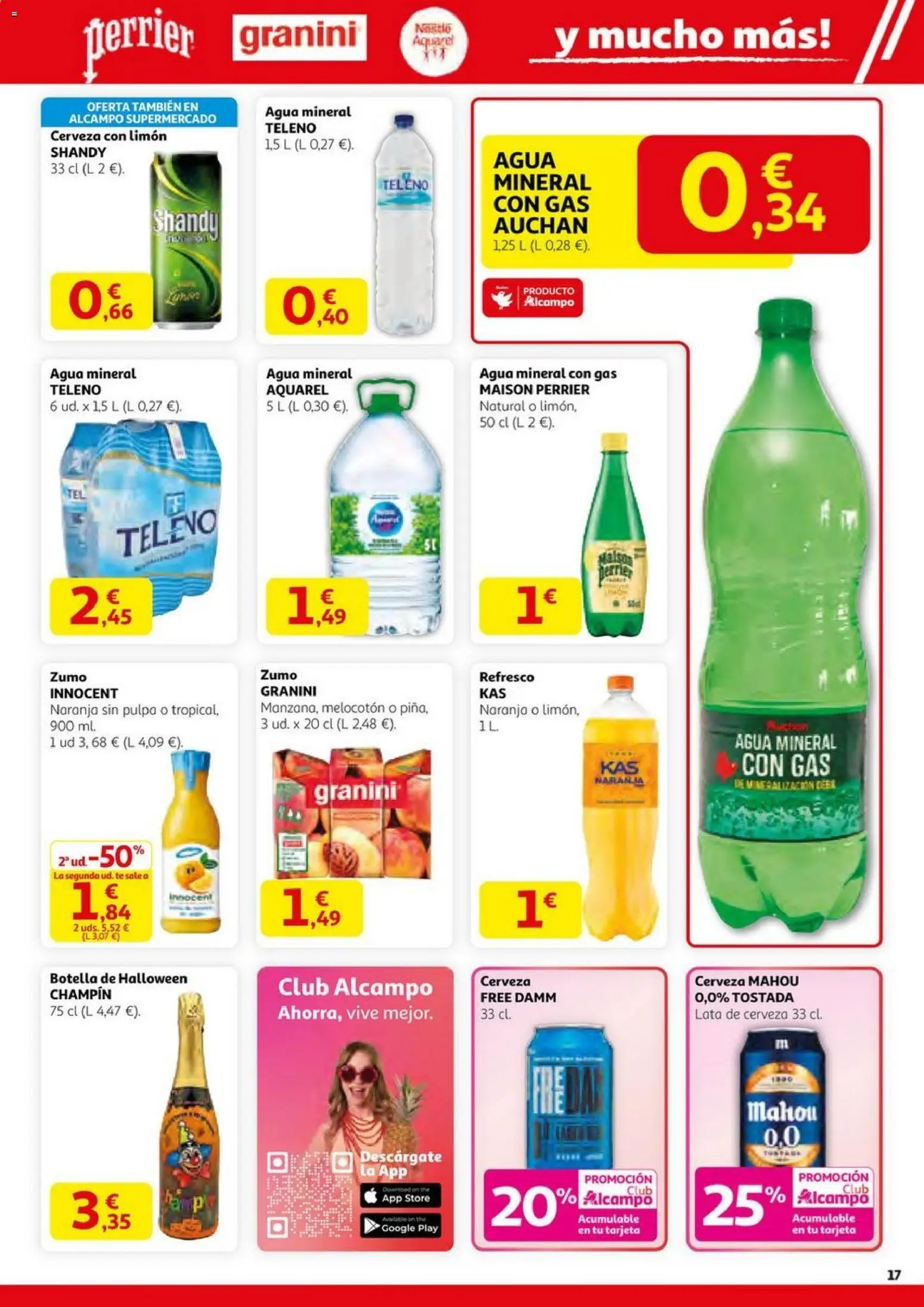 Alcampo - HG Pio XII Unificado  │ válido desde el 23.10.2025 | Página: 17 | Productos: Cerveza, Ροζ πιπέρι, Té, Agua mineral