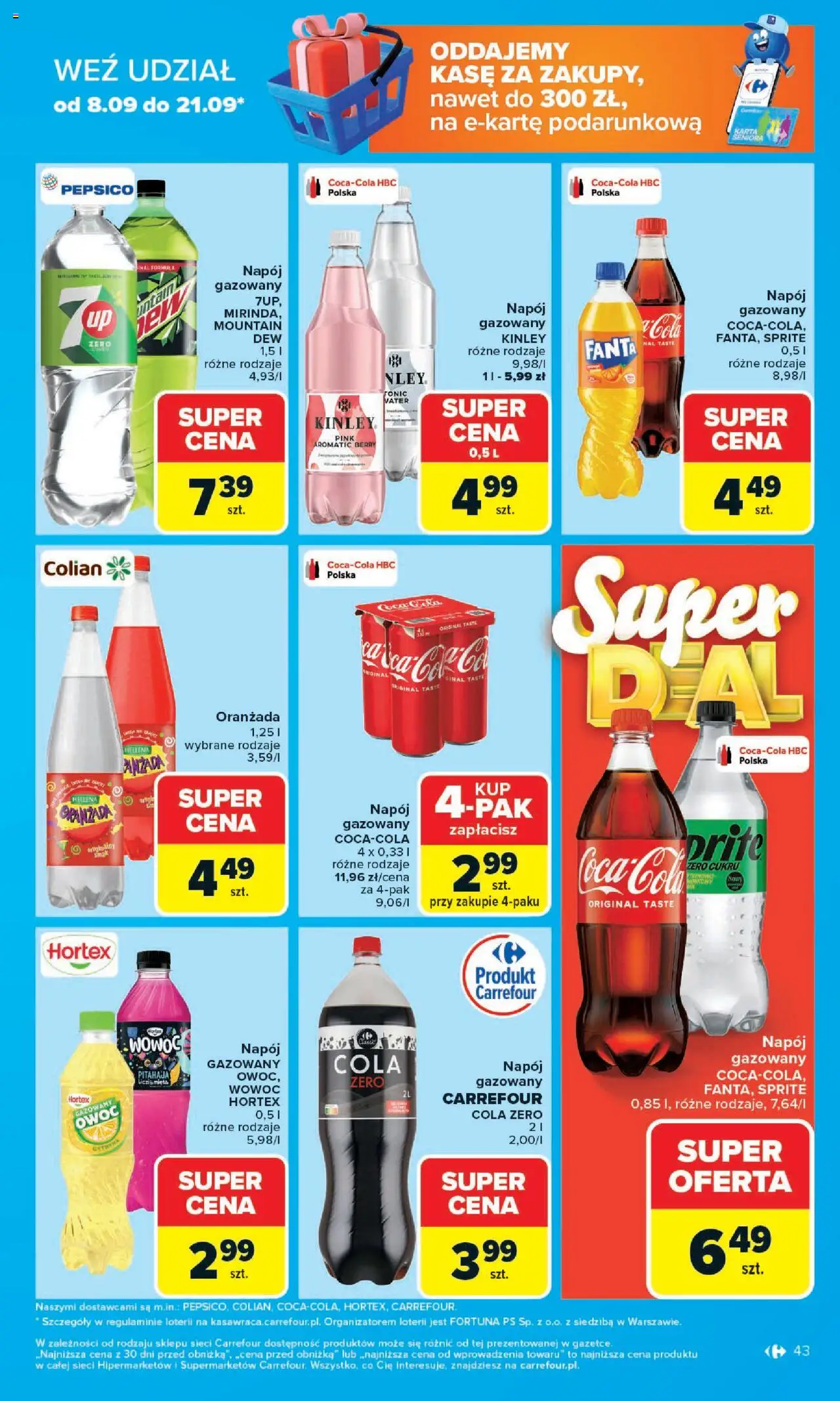 Carrefour Gazetka od 08.09.2025 | Strona: 43 | Produkty: Cytryna, Sprite, Mięta