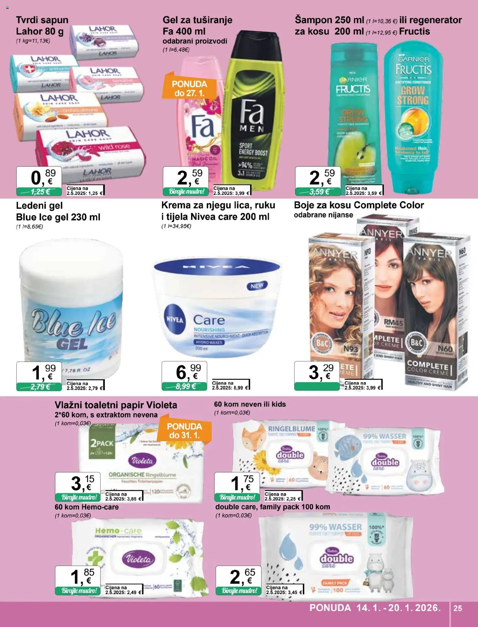KTC katalog | vrijedi od 14.01.2026 | Stranica: 25 | Proizvodi: Šampon, Krema, Toaletni papir, Garnier