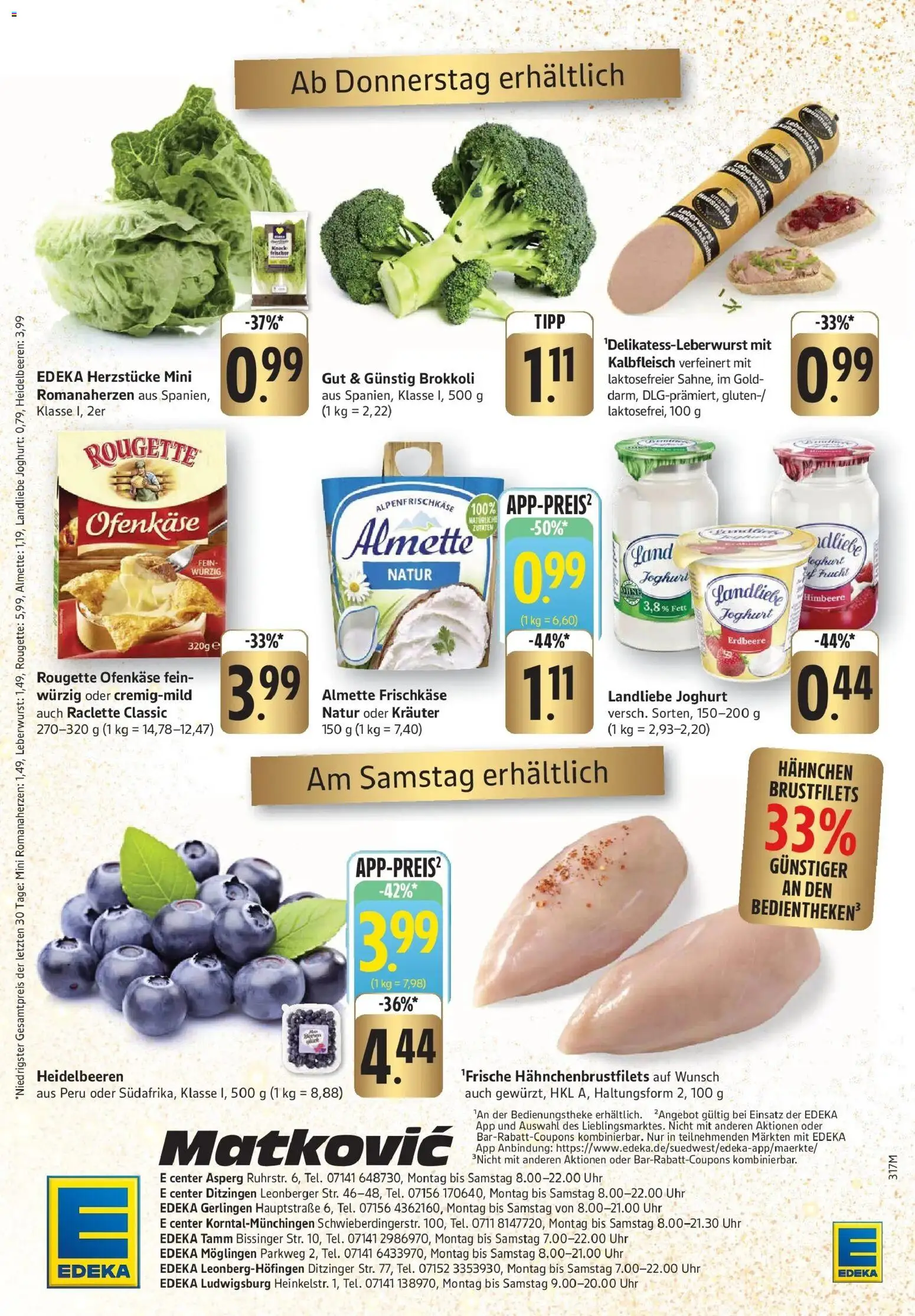 Edeka prospekt Möglingen	 – gültig ab 08.12.2025 | Seite: 34 | Produkte: Hahnchen, Joghurt, Rougette ofenkase, Brokkoli