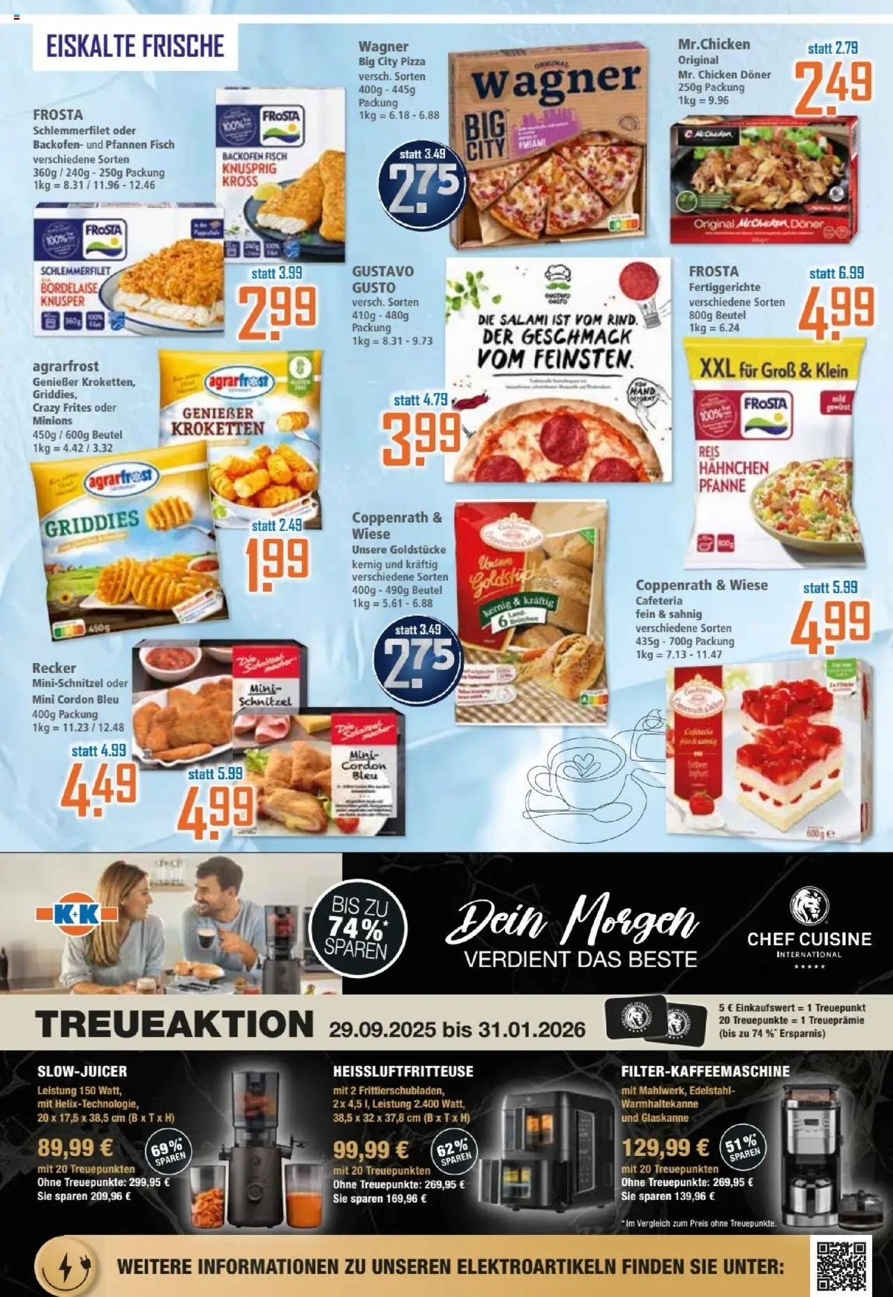 Klaas & Kock Prospekt – gültig ab 29.09.2025 | Seite: 5 | Produkte: Hahnchen, Schnitzel, Fertiggerichte, Filterkaffeemaschine