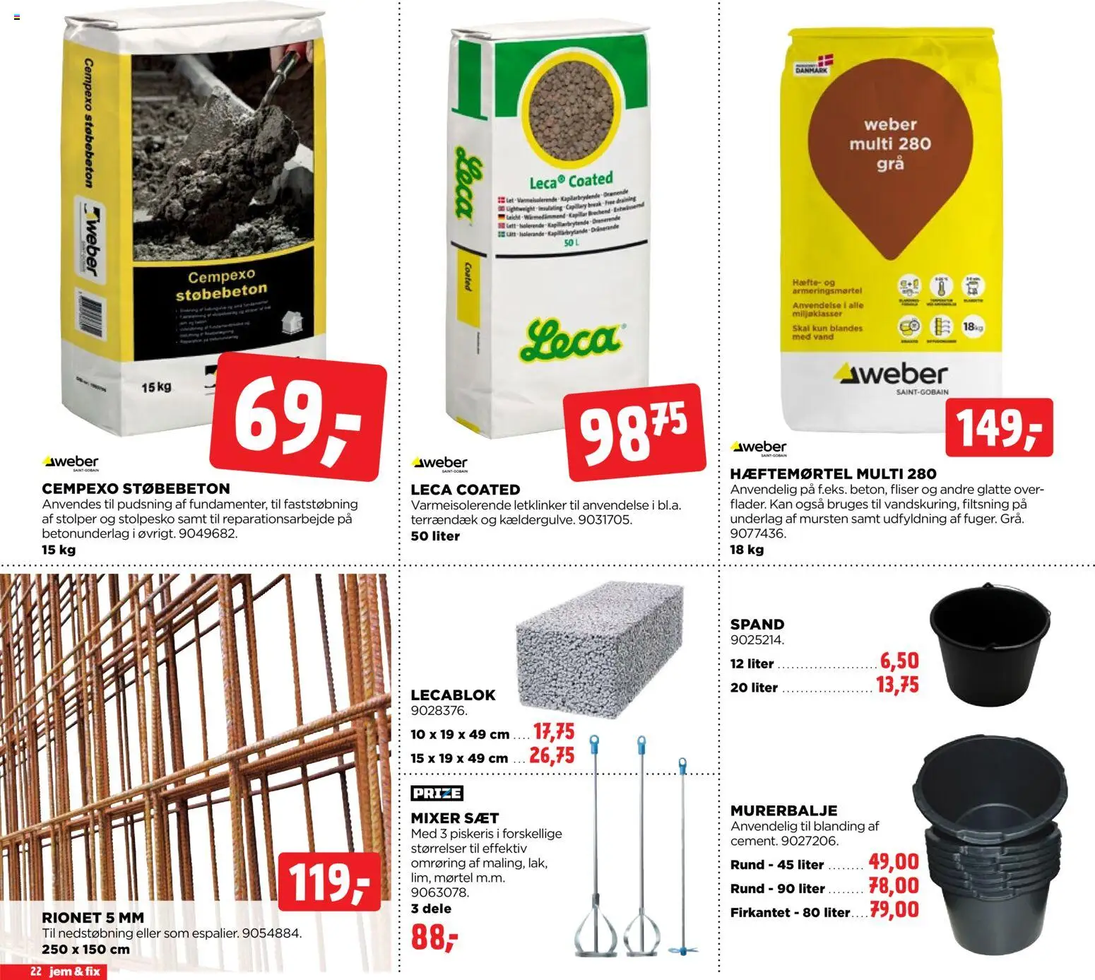 Jem & fix tilbudsavis – gyldig fra 01.03.2026 | Side: 22 | Produkter: Søm, Mørtel, Mixer, Piskeris