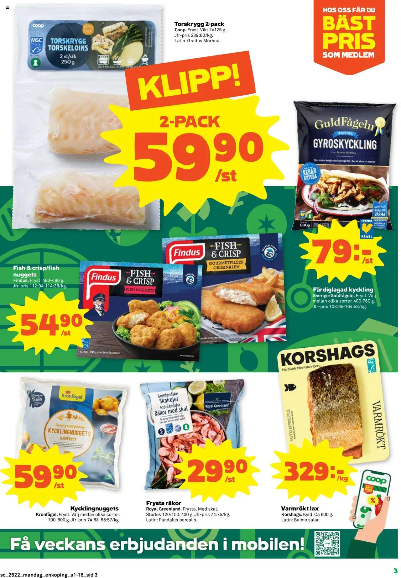 Stora Coop reklamblad aktuell från 26.05.2025 | Sida: 3 | Produkter: Räkor, Lax