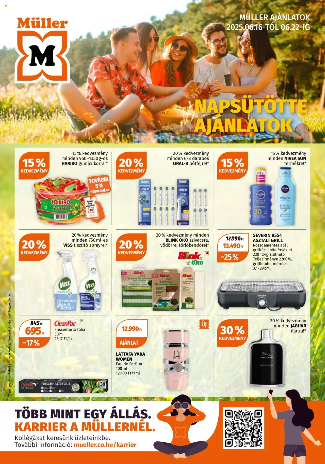 Müller akciós ujság - amely érvényes a következő dátumtól: 16.06.2025 | Oldal: 1 | Termékek: Grill, Gumicukor, Törlőkendő, Parfüm