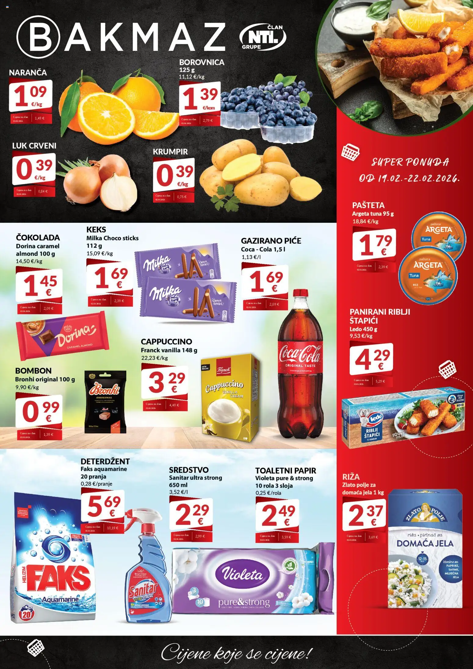 Bakmaz katalog | vrijedi od 19.02.2026 | Stranica: 1 | Proizvodi: Pašteta, Krumpir, Borovnica, Violeta