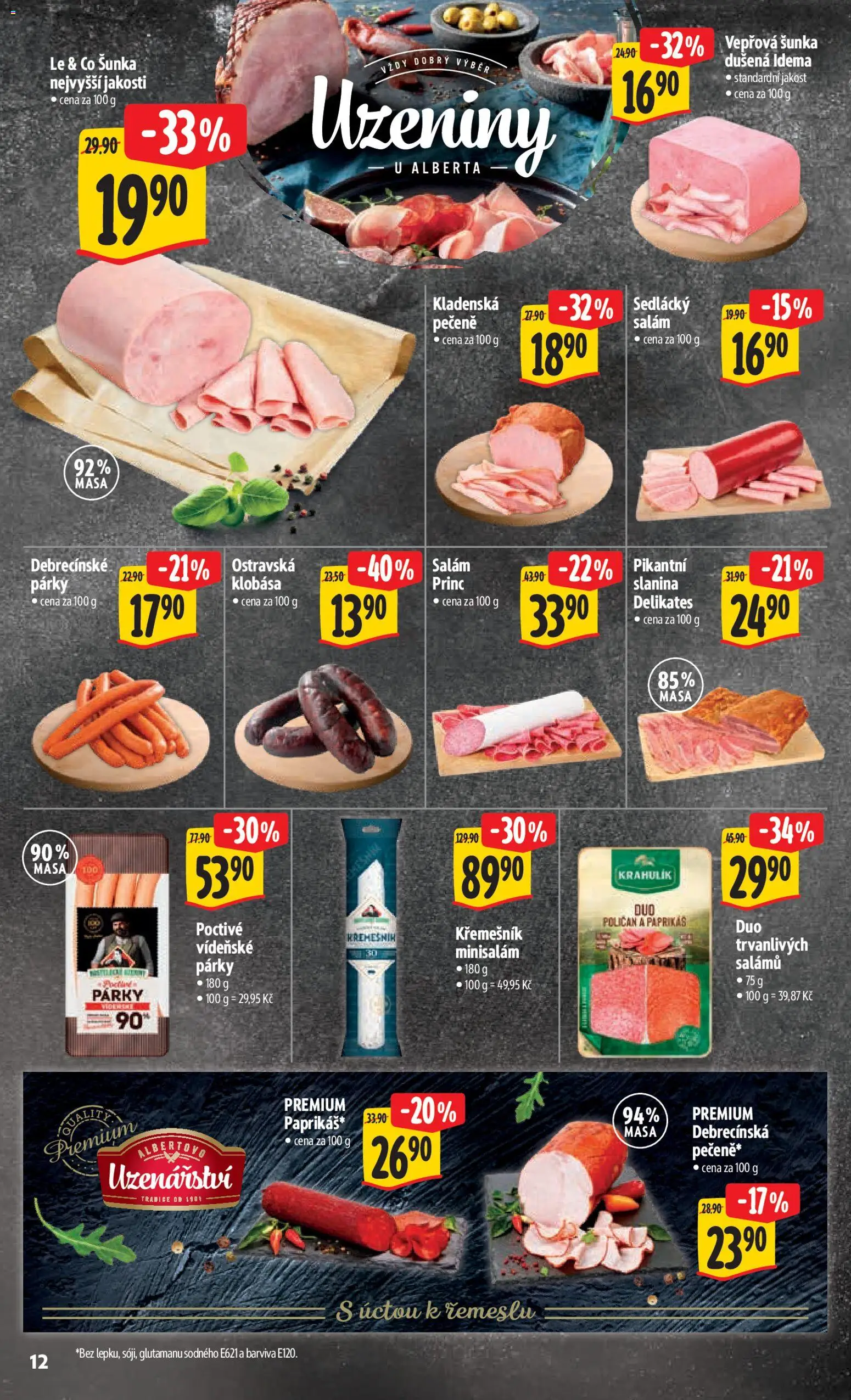 Albert leták - Hypermarket od 11.03.2026 | Strana: 20 | Produkty: Salám, Šunka, Párky, Uzeniny
