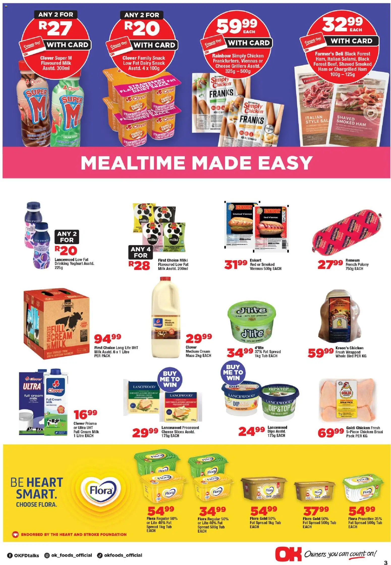 New OK Foods catalogue – valid from 11.03.2026 | Page: 3 | Products: Polony, Ham, Foundation, Fat spread