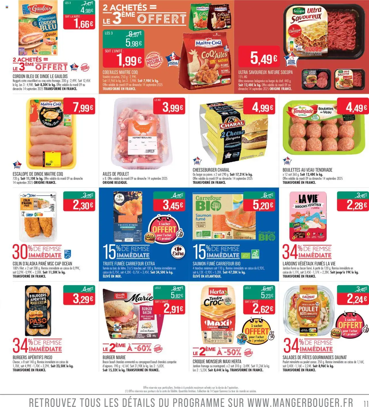  | Page: 11 | Produits: Lardons, Fromage, Jambon, Saumon