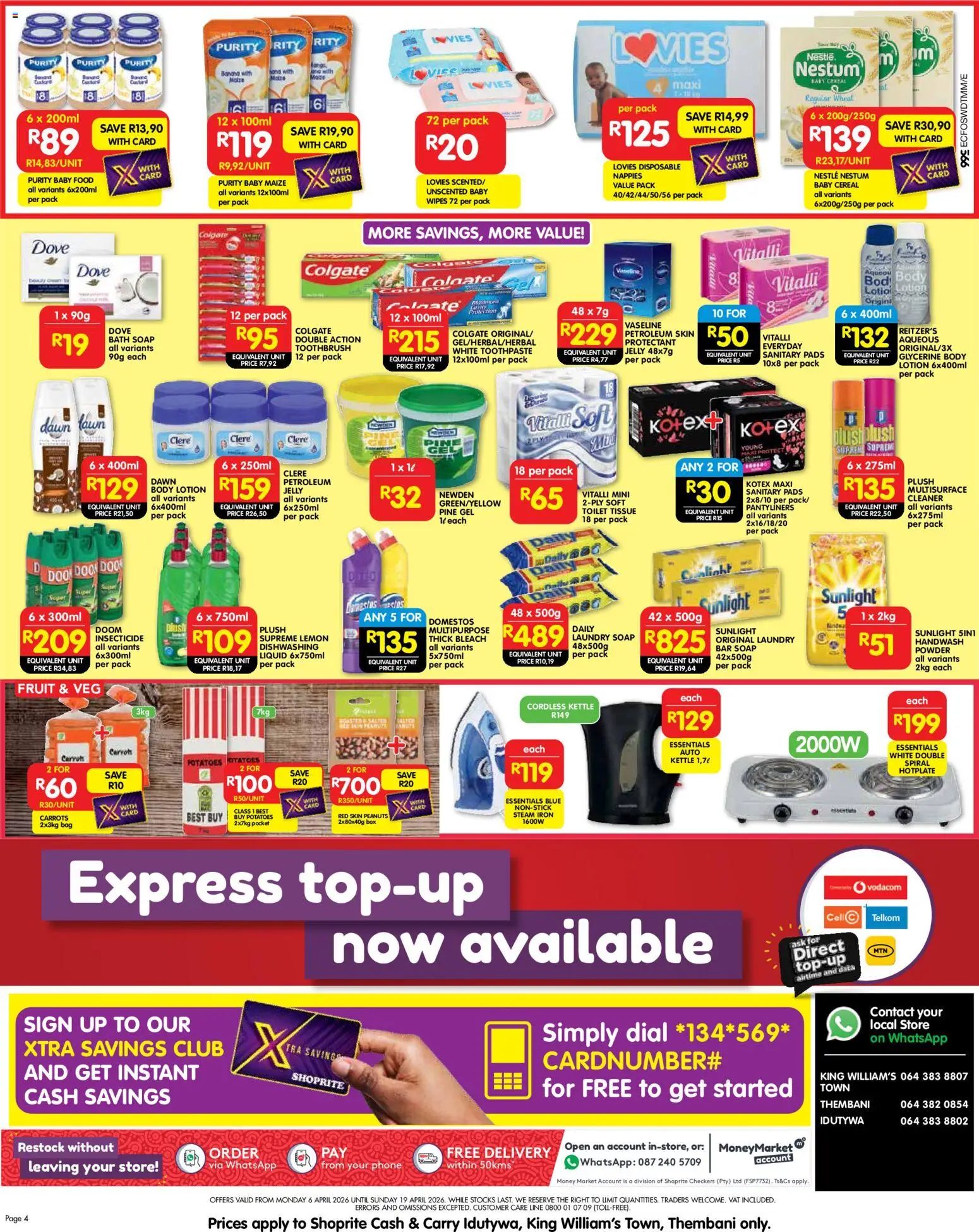 New Shoprite catalogue – valid from 06.04.2026 | Page: 4 | Products: Data, Box, Soap, Baby food
