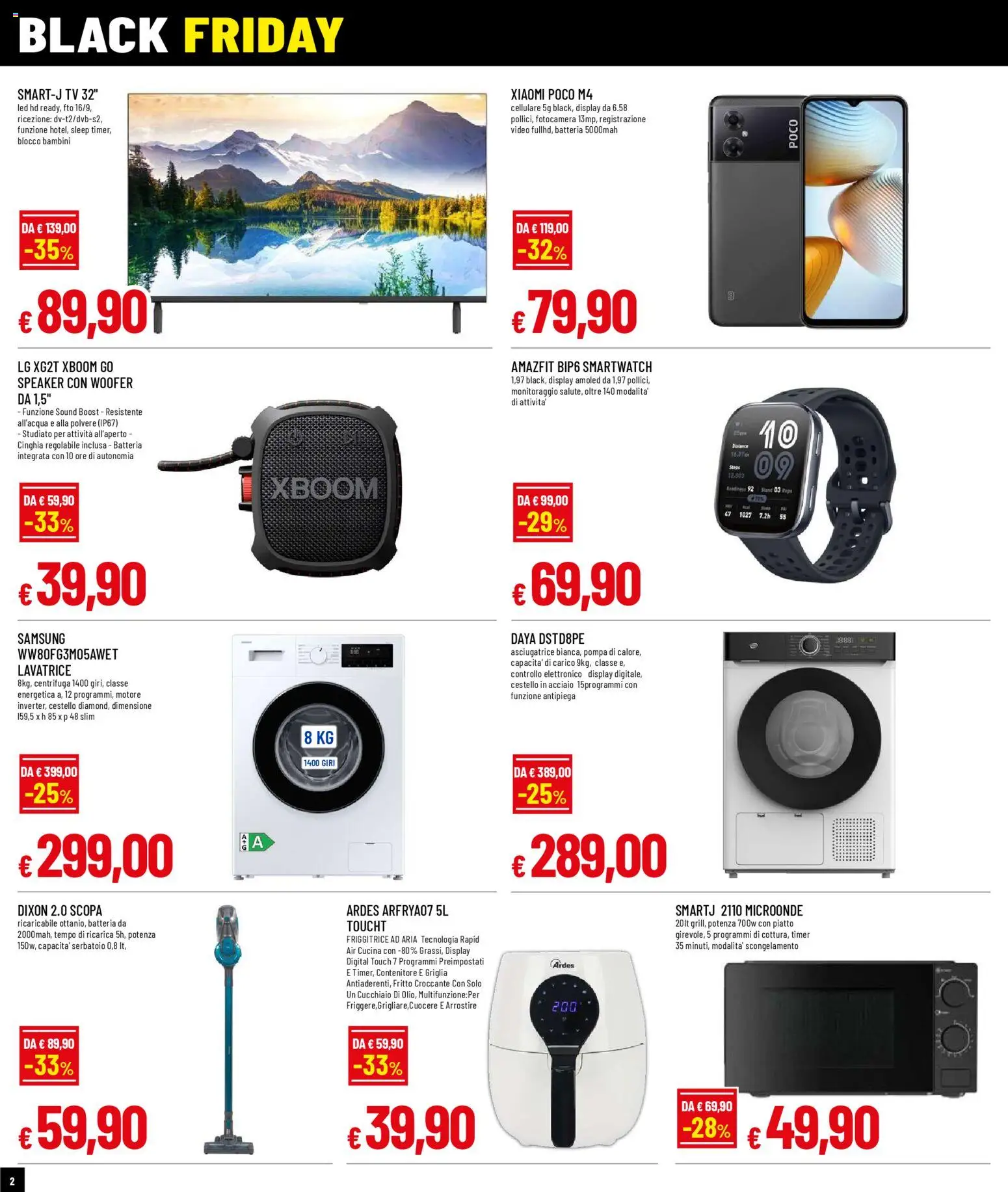 Volantino Galassia del 27.11.2025 | Pagina: 2 | Prodotti: Friggitrice ad aria, Asciugatrice, TV, Contenitore
