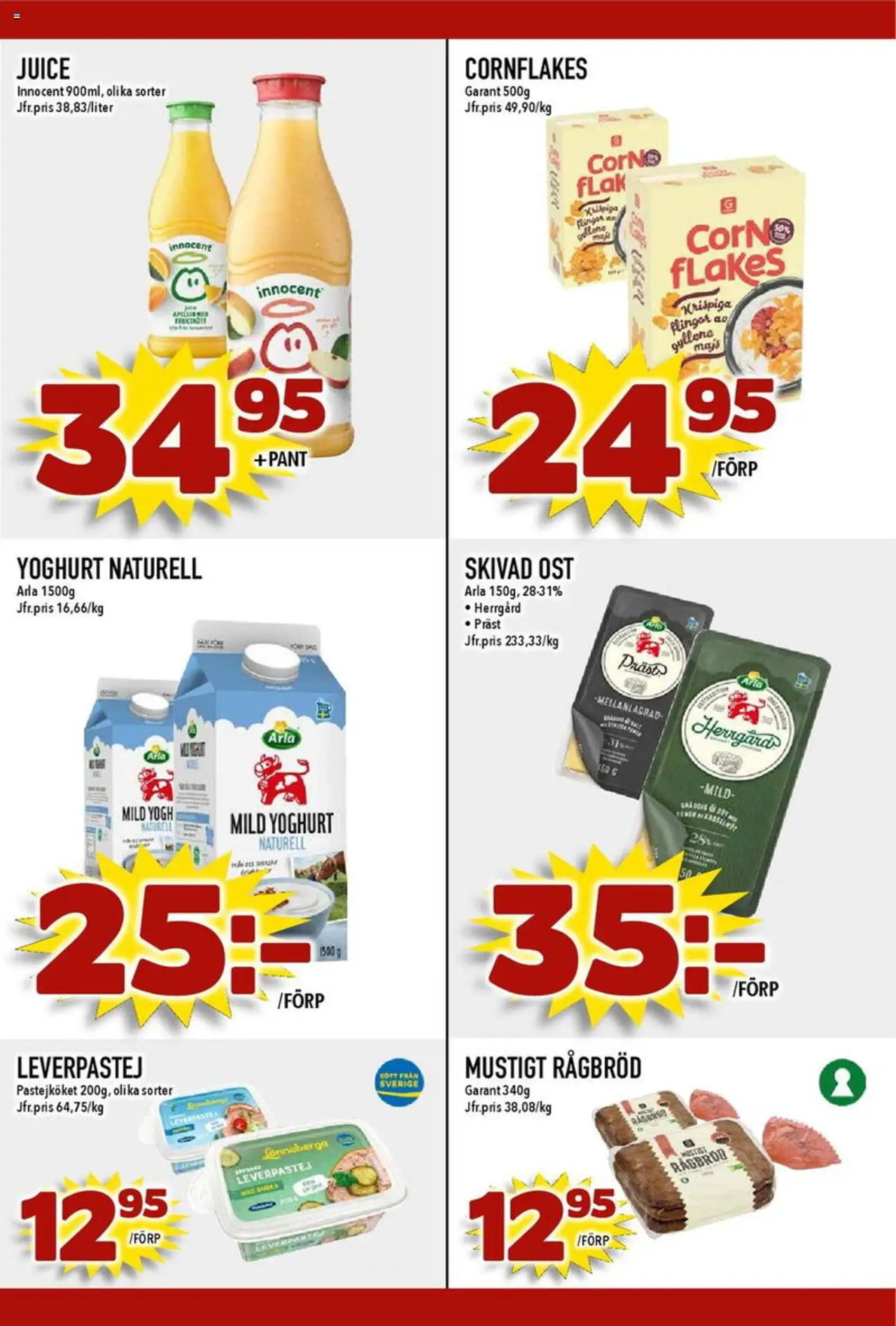 Matdax reklamblad aktuell från 23.06.2025 | Sida: 17 | Produkter: Cornflakes, Leverpastej, Ost, Yoghurt