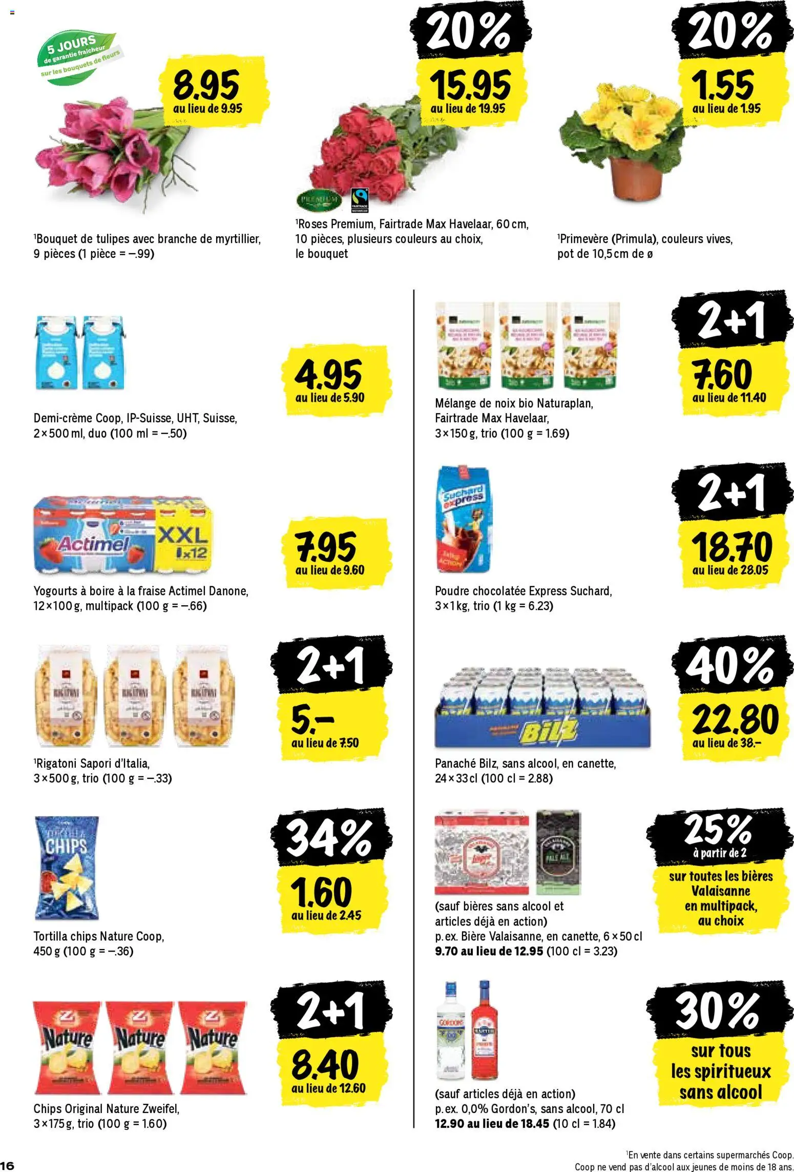 Coop - Les actions de la semaine – gültig ab 08.01.2026 | Seite: 16 | Produkte: Actimel, Gin, Chips