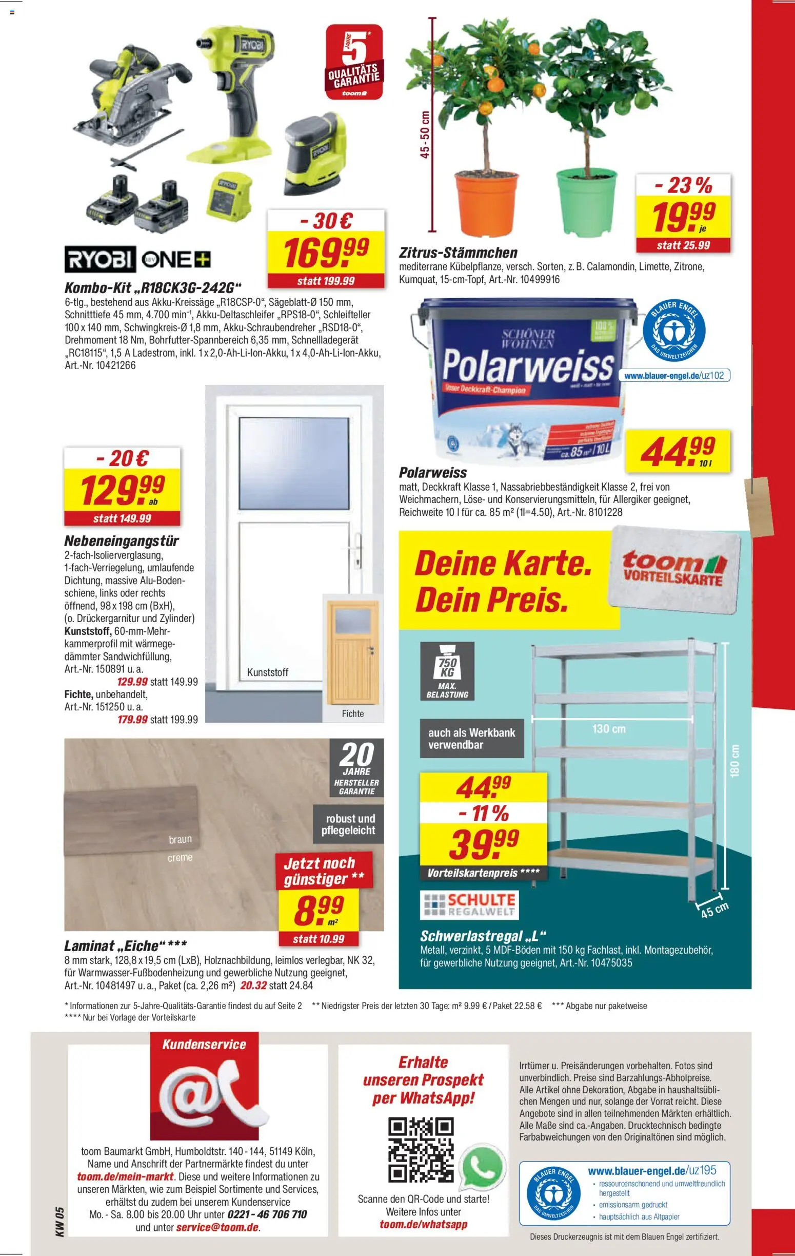 Toom Baumarkt Prospekt 	 – gültig ab 24.01.2026 | Seite: 12 | Produkte: Creme, Schwerlastregal, Uhr