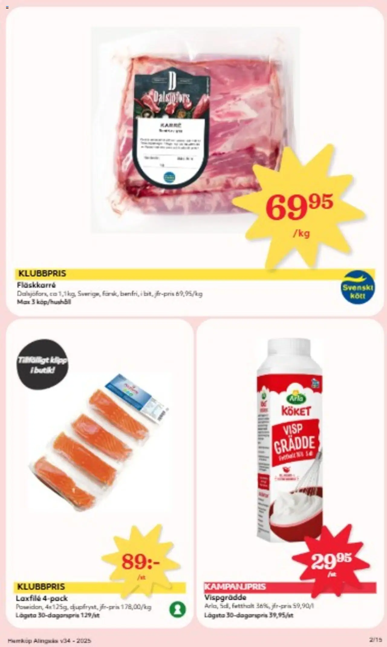 Hemköp reklamblad aktuell från 18.08.2025 | Sida: 2 | Produkter: Visp, Grädde, Vispgrädde