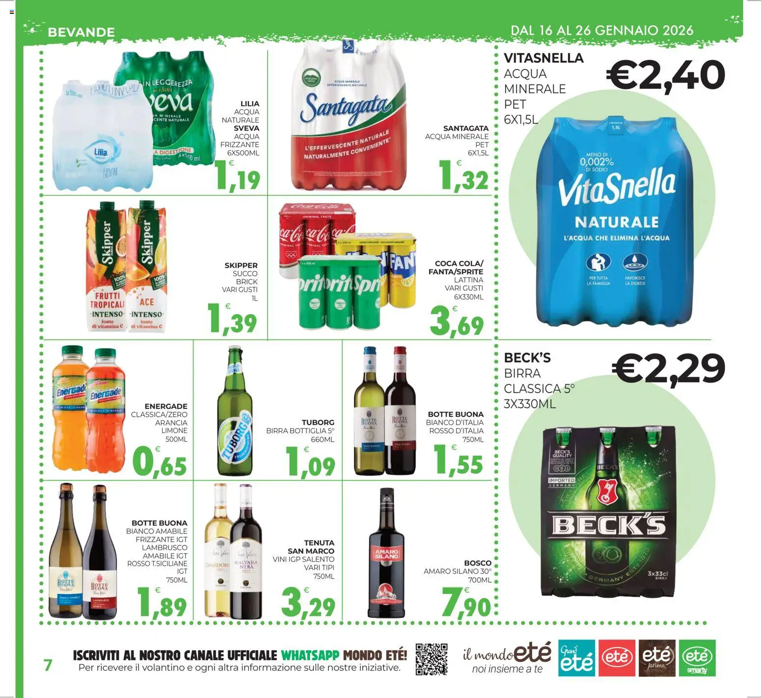 Volantino Eté del 16.01.2026 | Pagina: 7 | Prodotti: Birra, Tè, Acqua, Bottiglia