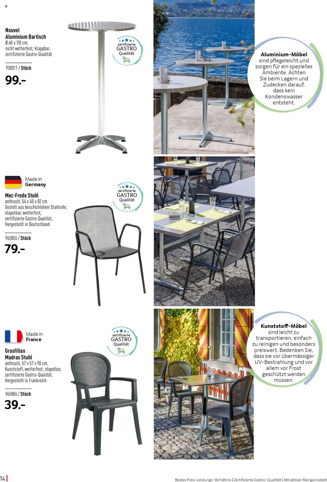 Prodega Aktionen Outdoor-Ausstattung ab 01.03.2025 | Seite: 14 | Produkte: Bartisch, Stuhl