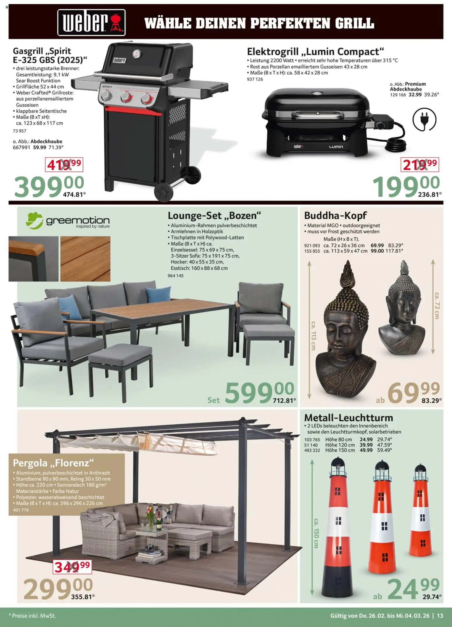 Selgros  Non Food – gültig ab 26.02.2026 | Seite: 13 | Produkte: Grill, Hocker, Esstisch, Sofa