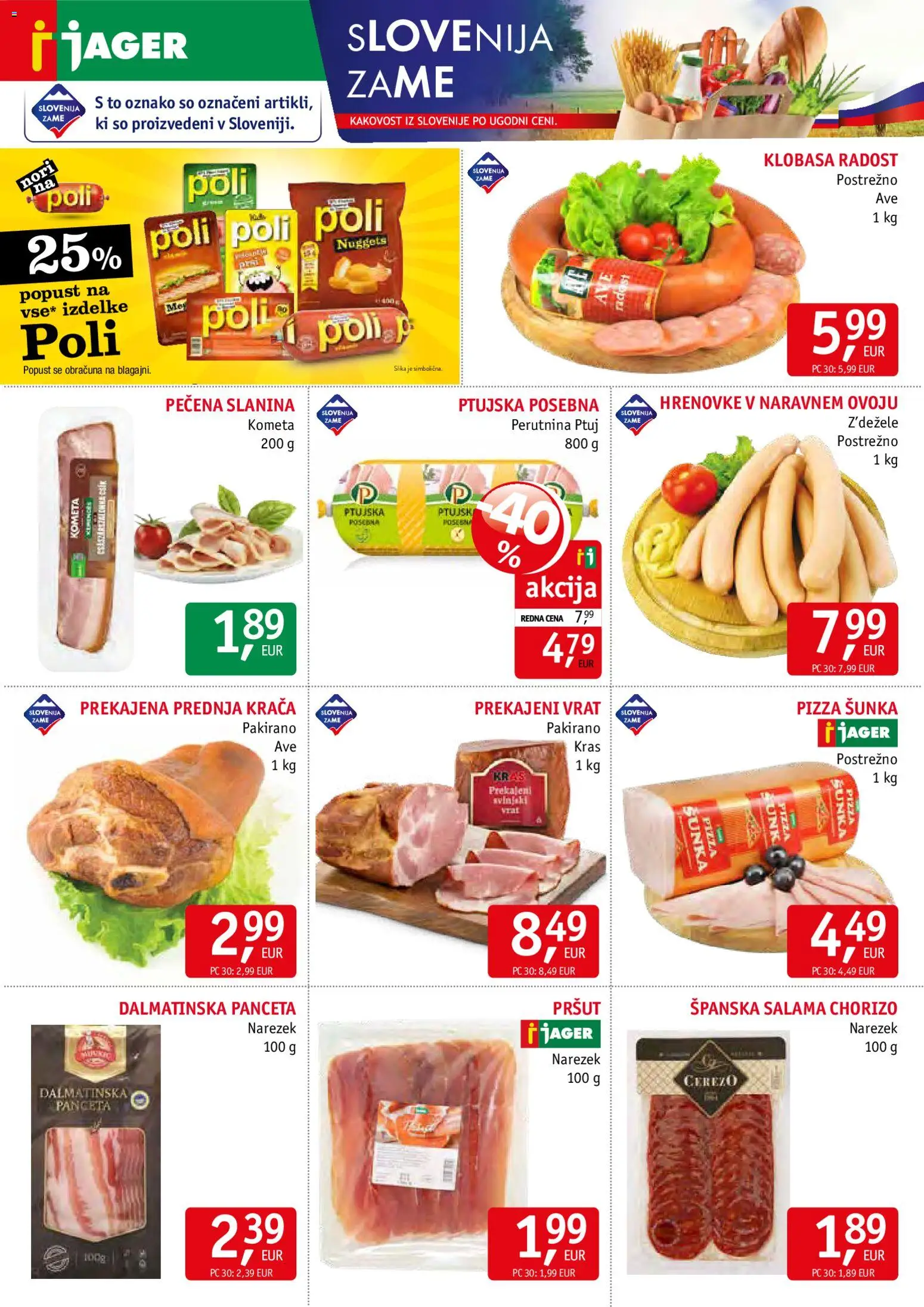 Novi Jager katalog ponudbe – veljaven od 29.10.2025 | Stran: 2 | Izdelki: Pršut, Narezek, Salama, Sunka