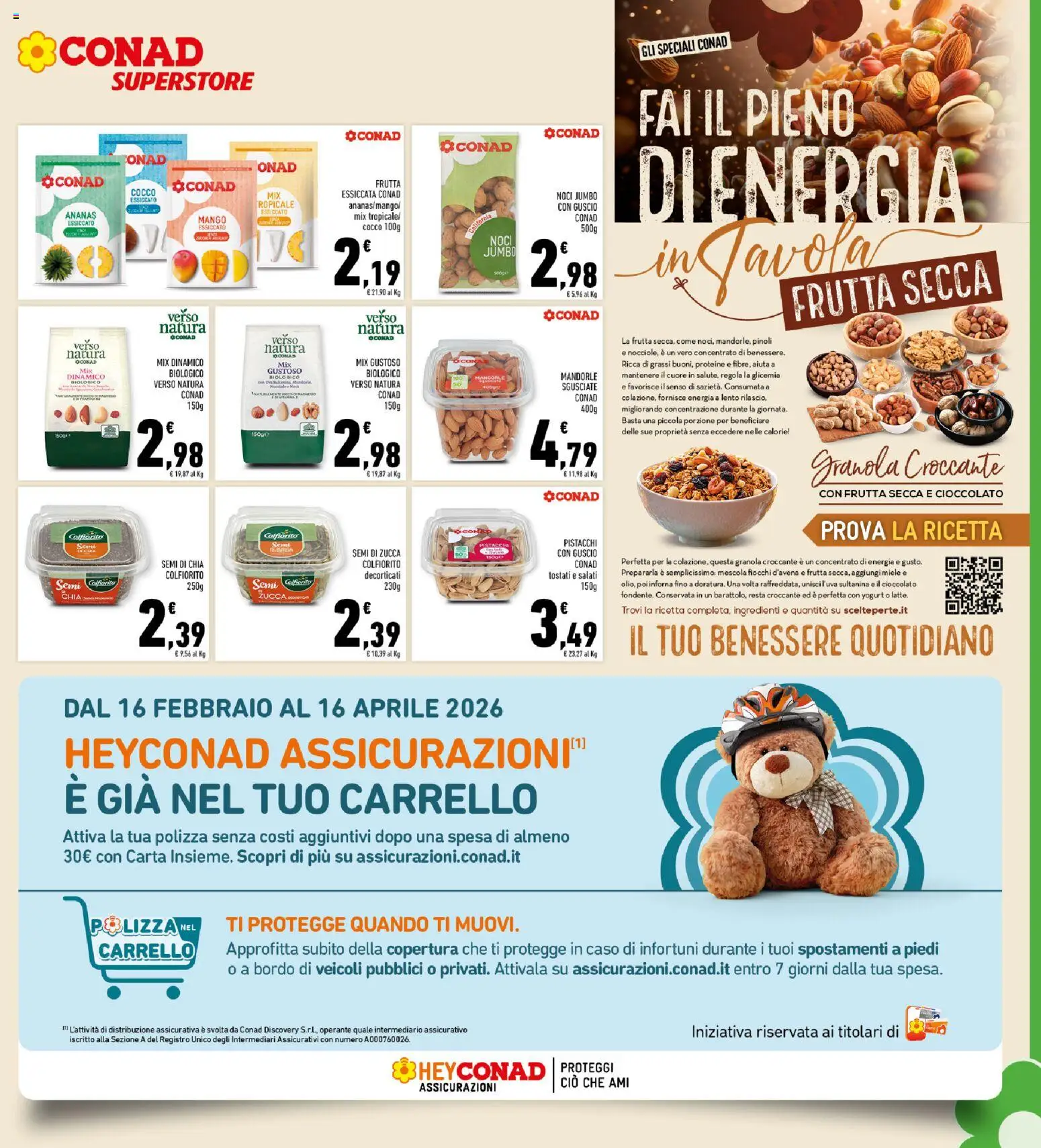 Volantino Conad del 11.03.2026 | Pagina: 5 | Prodotti: Yogurt, Cocco, Pistacchi, Miele