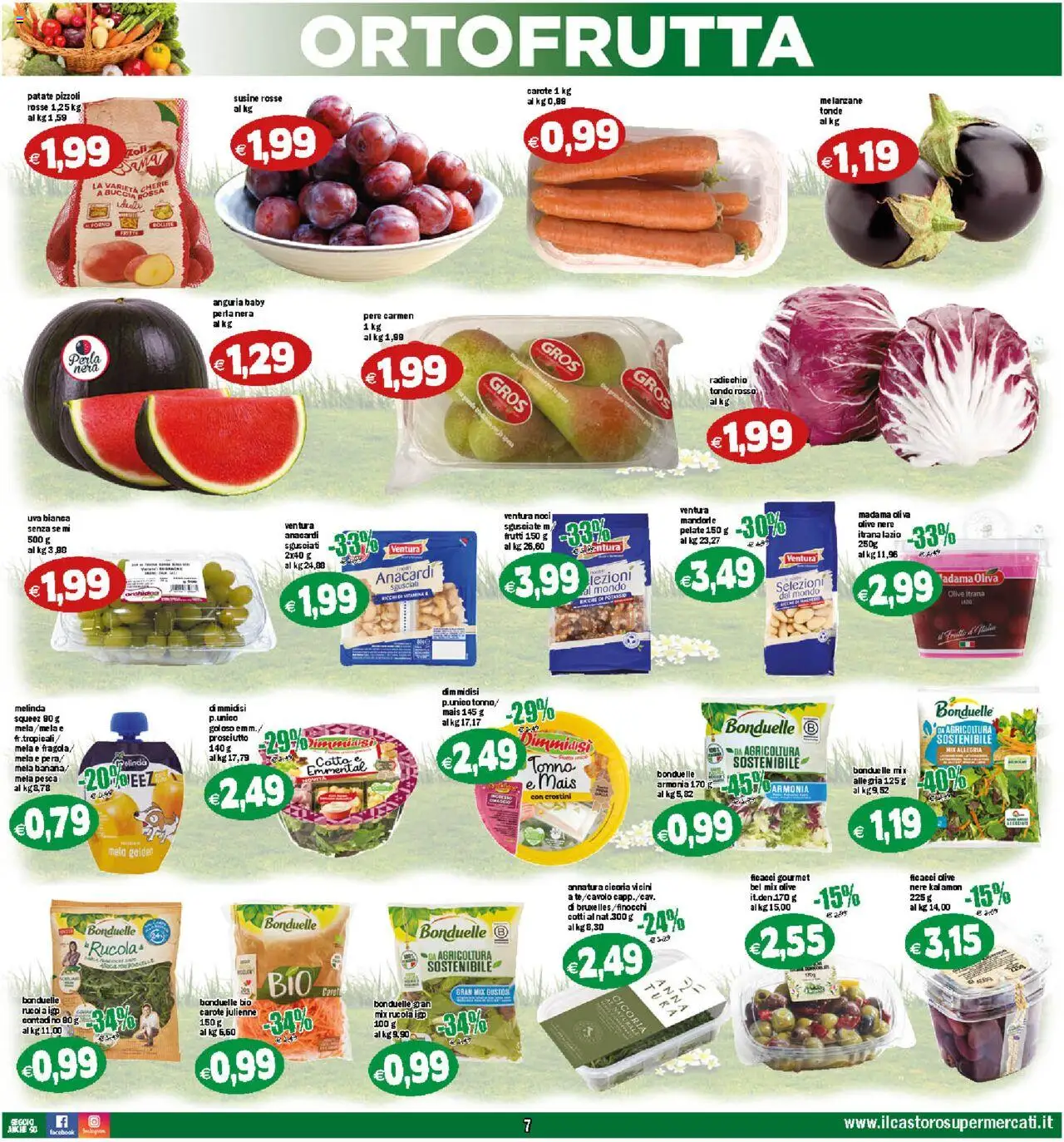 Volantino Il Castoro del 25.07.2025 | Pagina: 7 | Prodotti: Rucola, Patate, Olive, Pesca