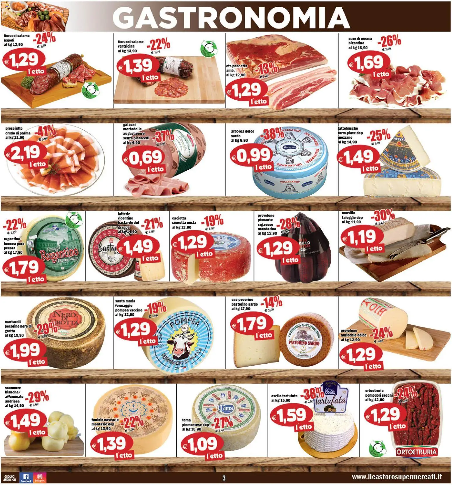 Volantino Il Castoro del 07.04.2026 | Pagina: 3 | Prodotti: Pomodori, Letto, Pomodori secchi, Grappa