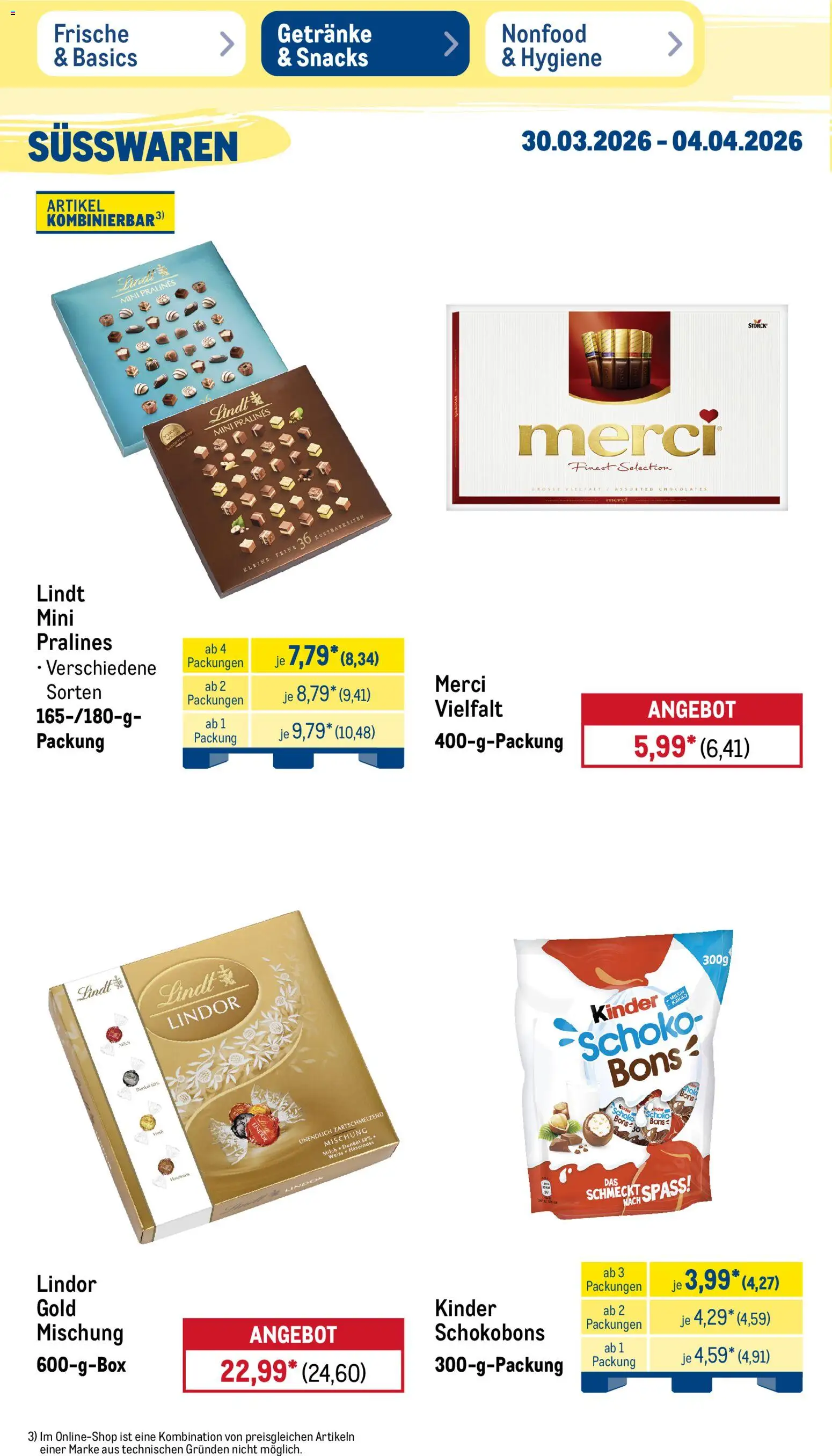 Metro Prospekt 	 – gültig ab 30.03.2026 | Seite: 26 | Produkte: Merci, Lindt