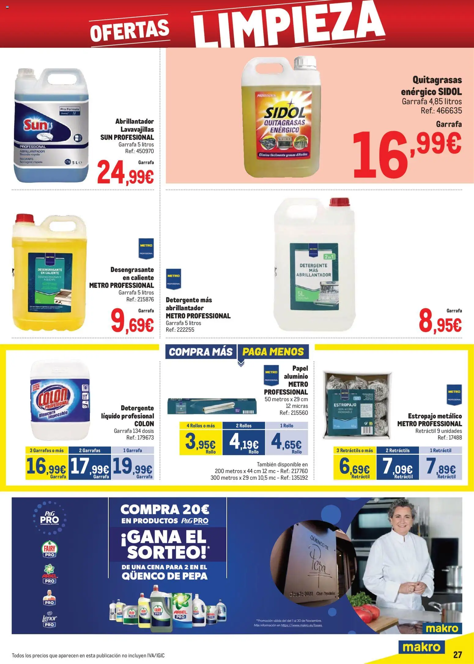 Makro - Precios Centro │ válido desde el 03.11.2025 | Página: 27 | Productos: Detergente, Lavavajillas