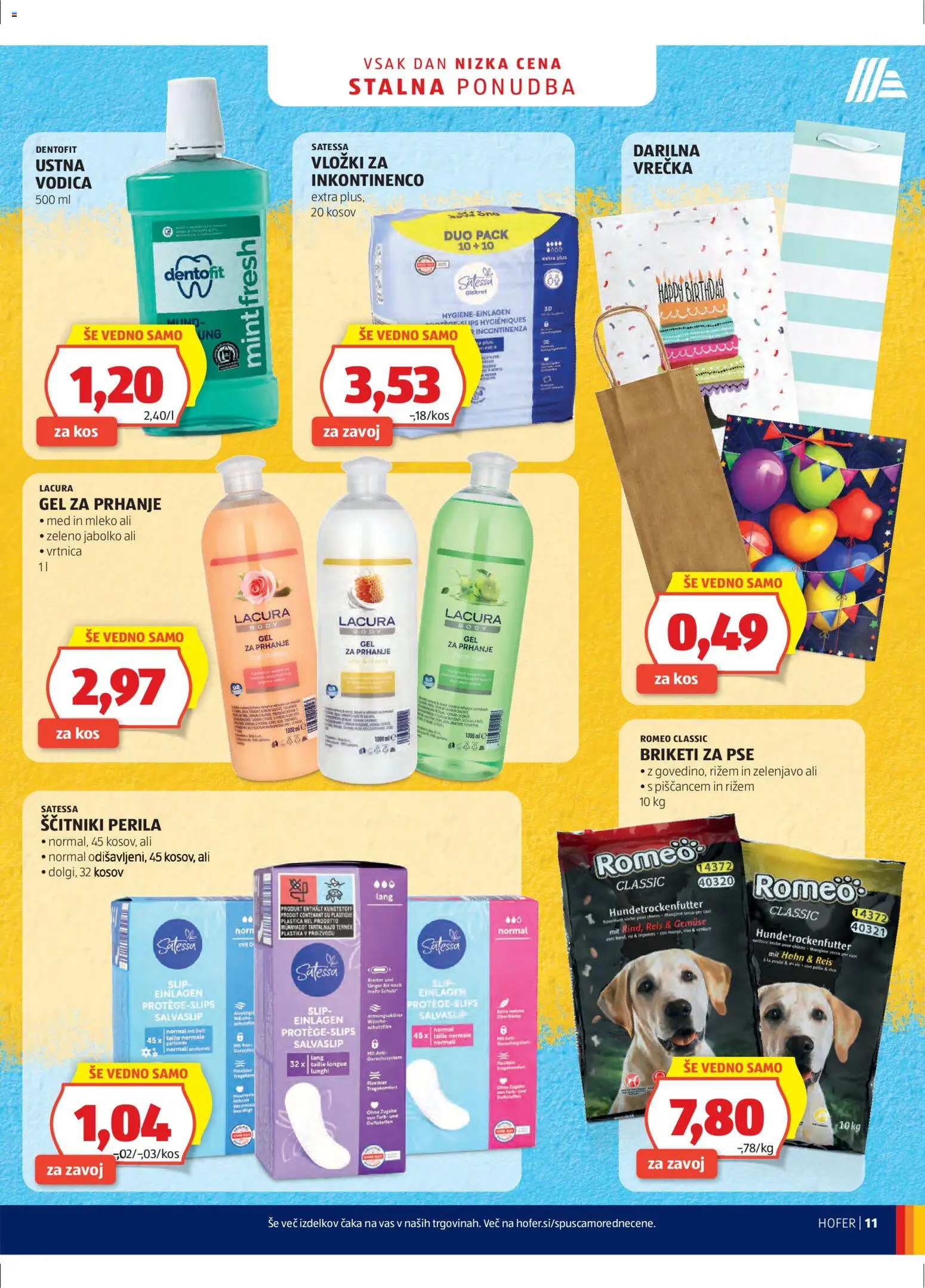Novi Hofer katalog ponudbe – veljaven od 11.02.2026 | Stran: 11 | Izdelki: Vložki, Kos, Ustna vodica, Ščitniki