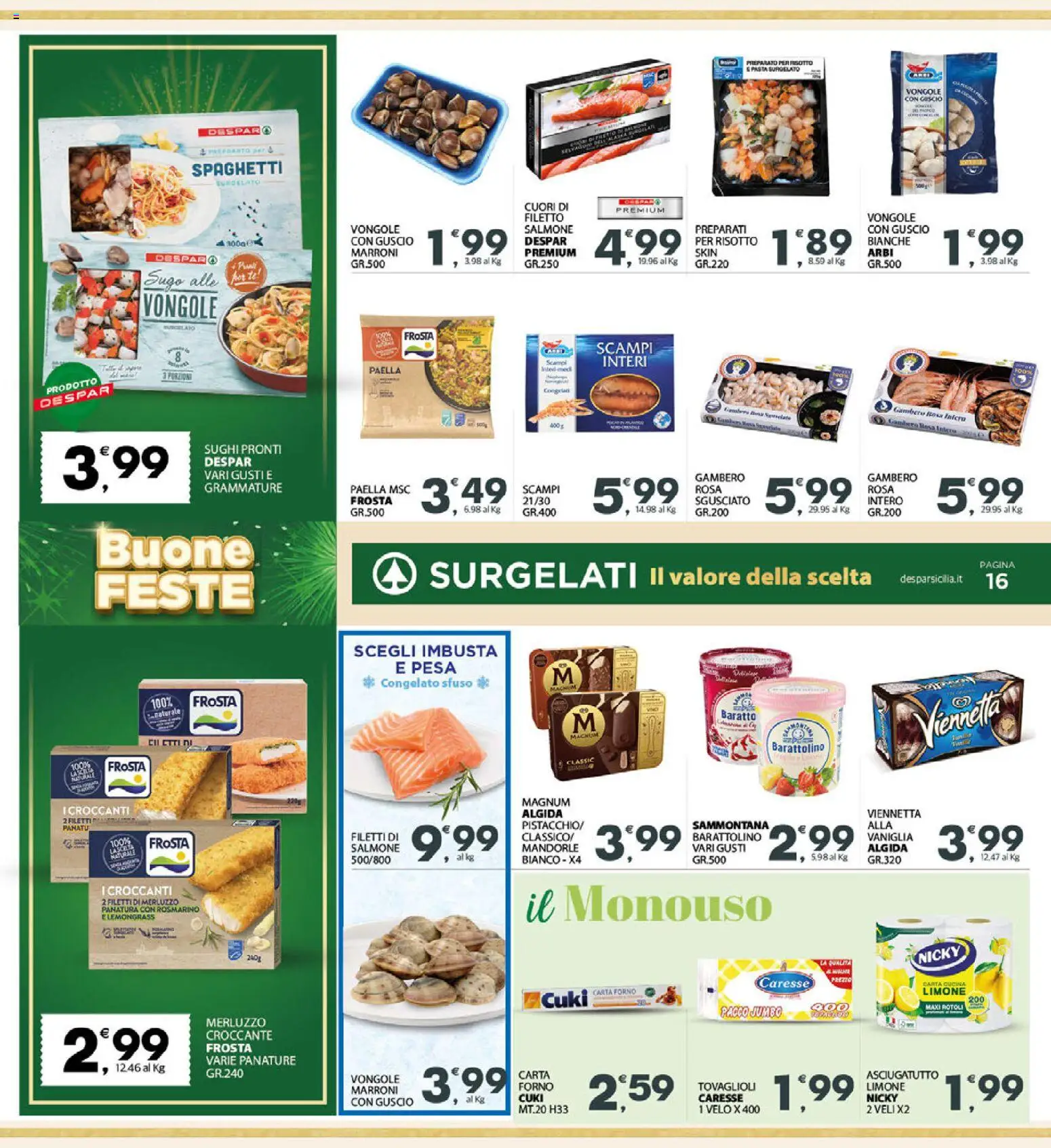 Volantino Interspar del 29.12.2025 | Pagina: 16 | Prodotti: Merluzzo, Vongole, Mandorle, Paella