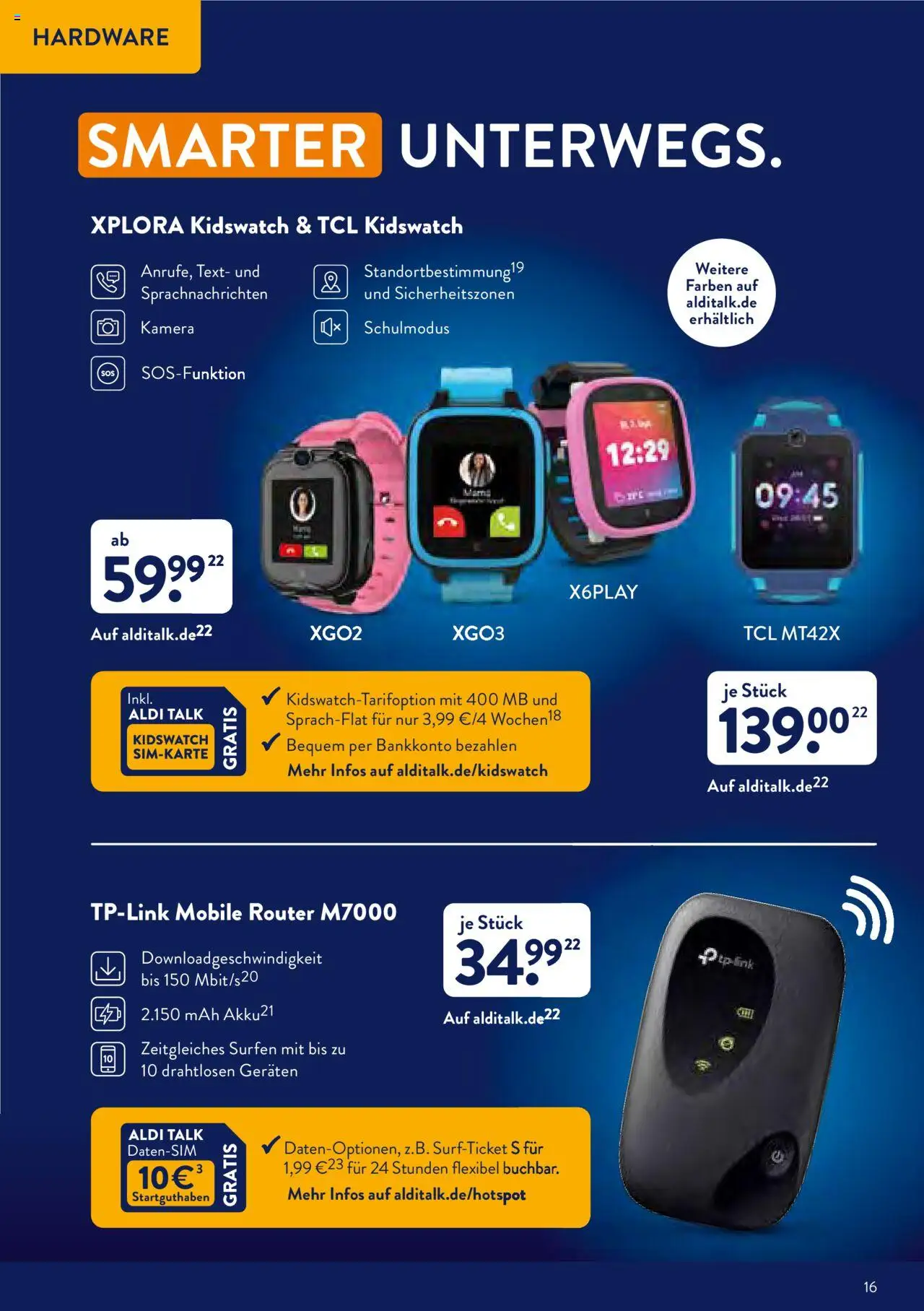 Aldi Talk - gültig ab dem 24.04.2025 | Seite: 16 | Produkte: Kamera, Smartwatch