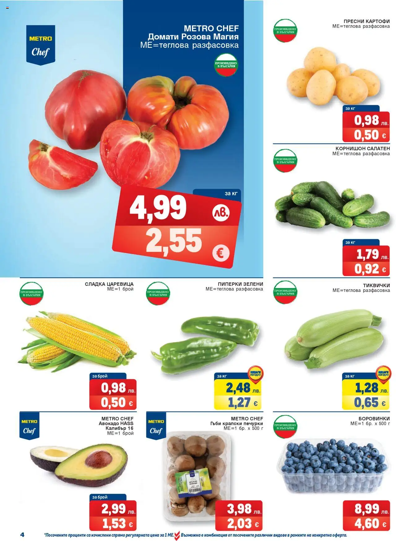 {H1} | Страница: 4 | Продукти: Картофи, Домати, Боровинки, Царевица