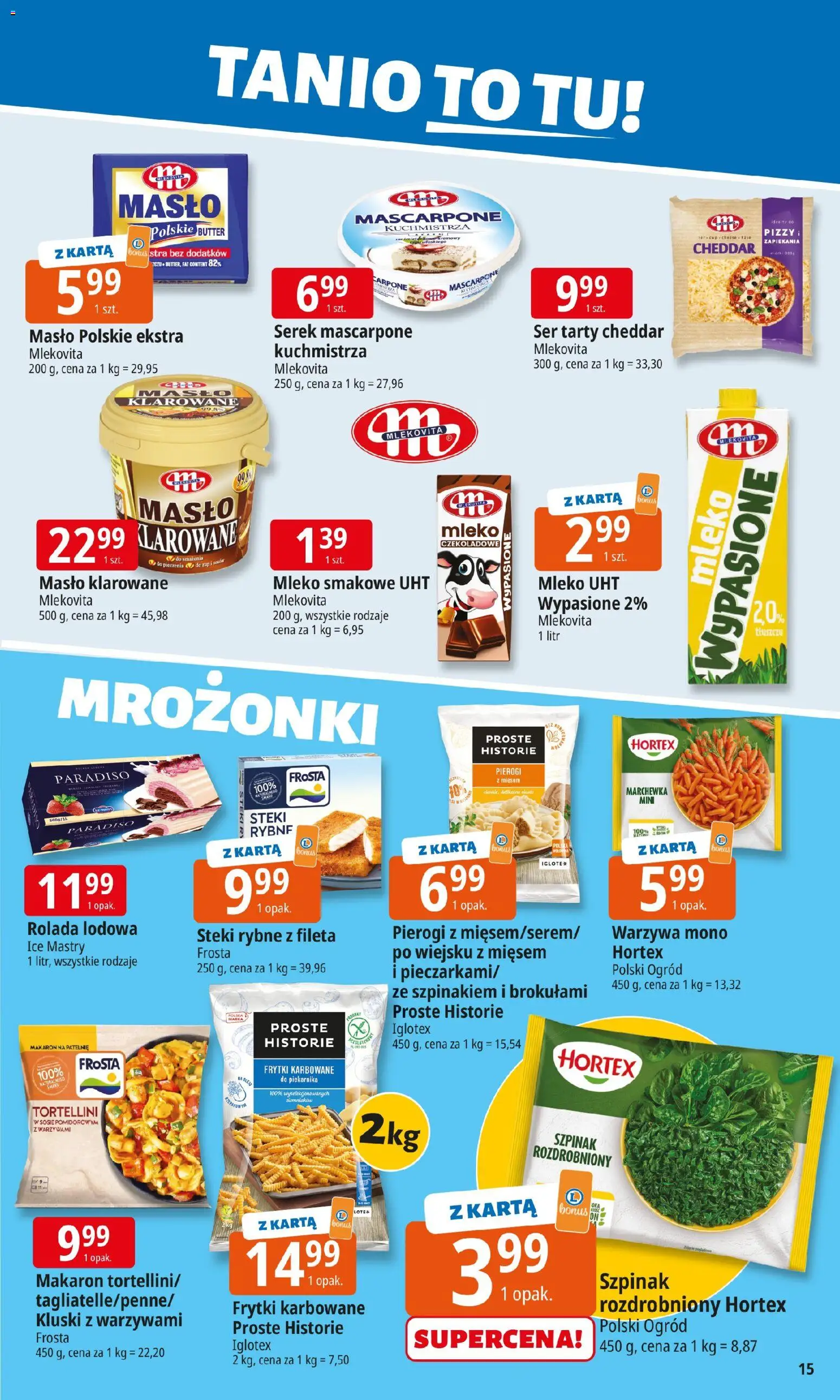 E.Leclerc Gazetka - Wrocław od 19.01.2026 | Strona: 15 | Produkty: Serek, Mascarpone, Mleko, Ser