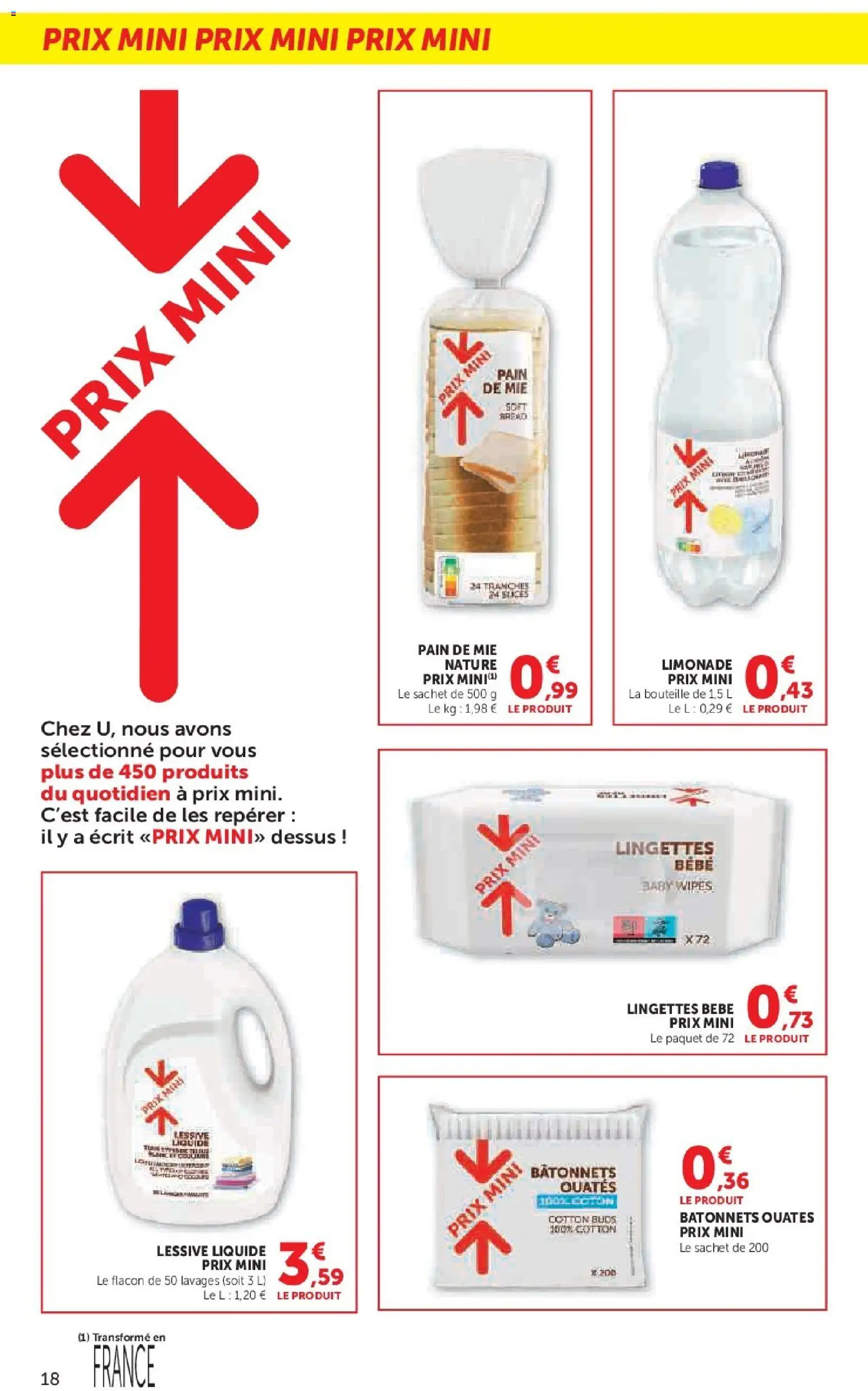 {H1} | Page: 18 | Produits: Limonade, Lessive Liquide, Pain de mie, Lessive