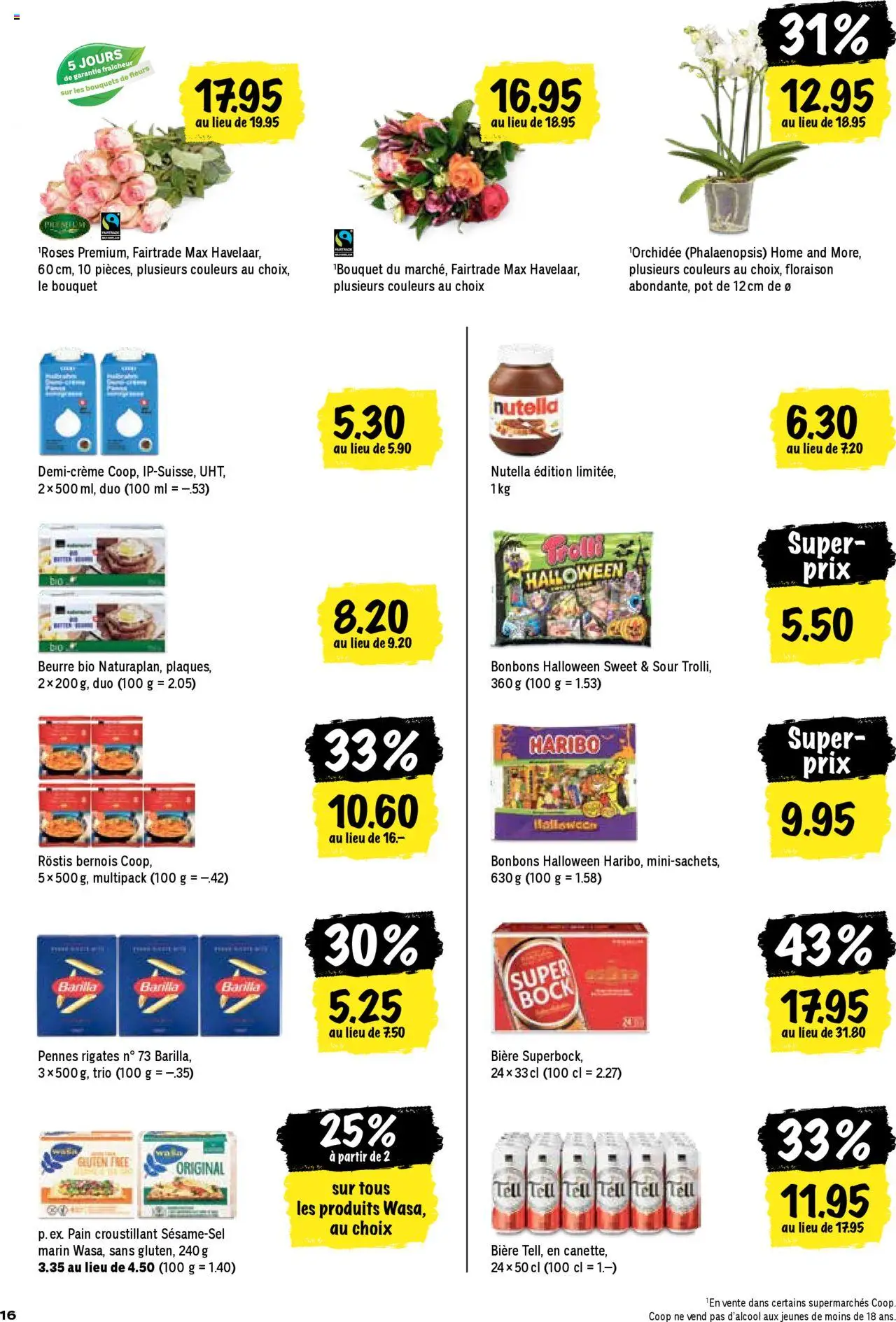 Coop Les actions de la semaine – gültig ab 02.10.2025 | Seite: 16 | Produkte: Barilla, Spabad, Butter, Pasta