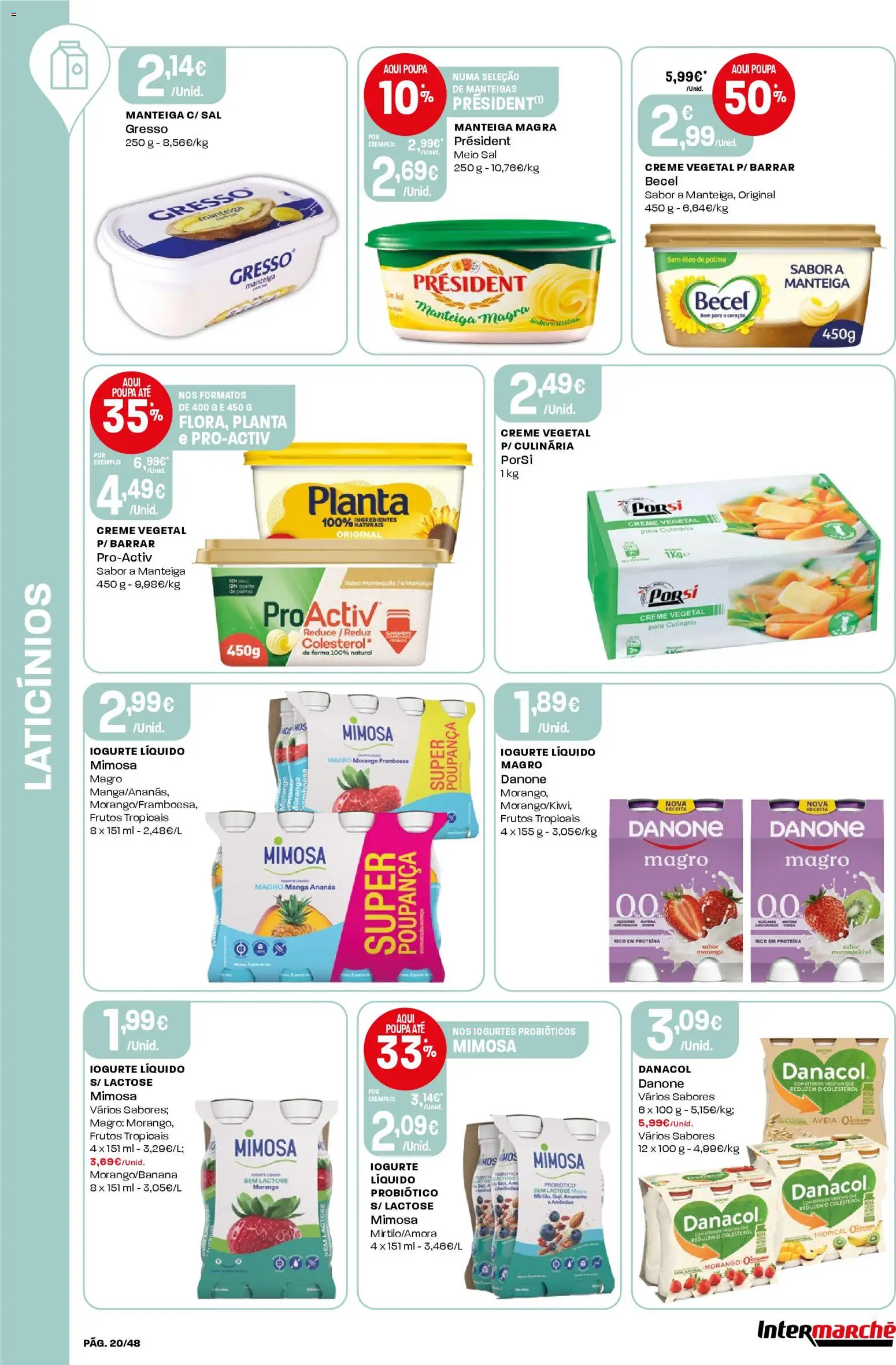 Intermarché folheto │ válido de 23.04.2026 | Página: 20 | Produtos: Iogurte, Óleo, Creme, Proteina