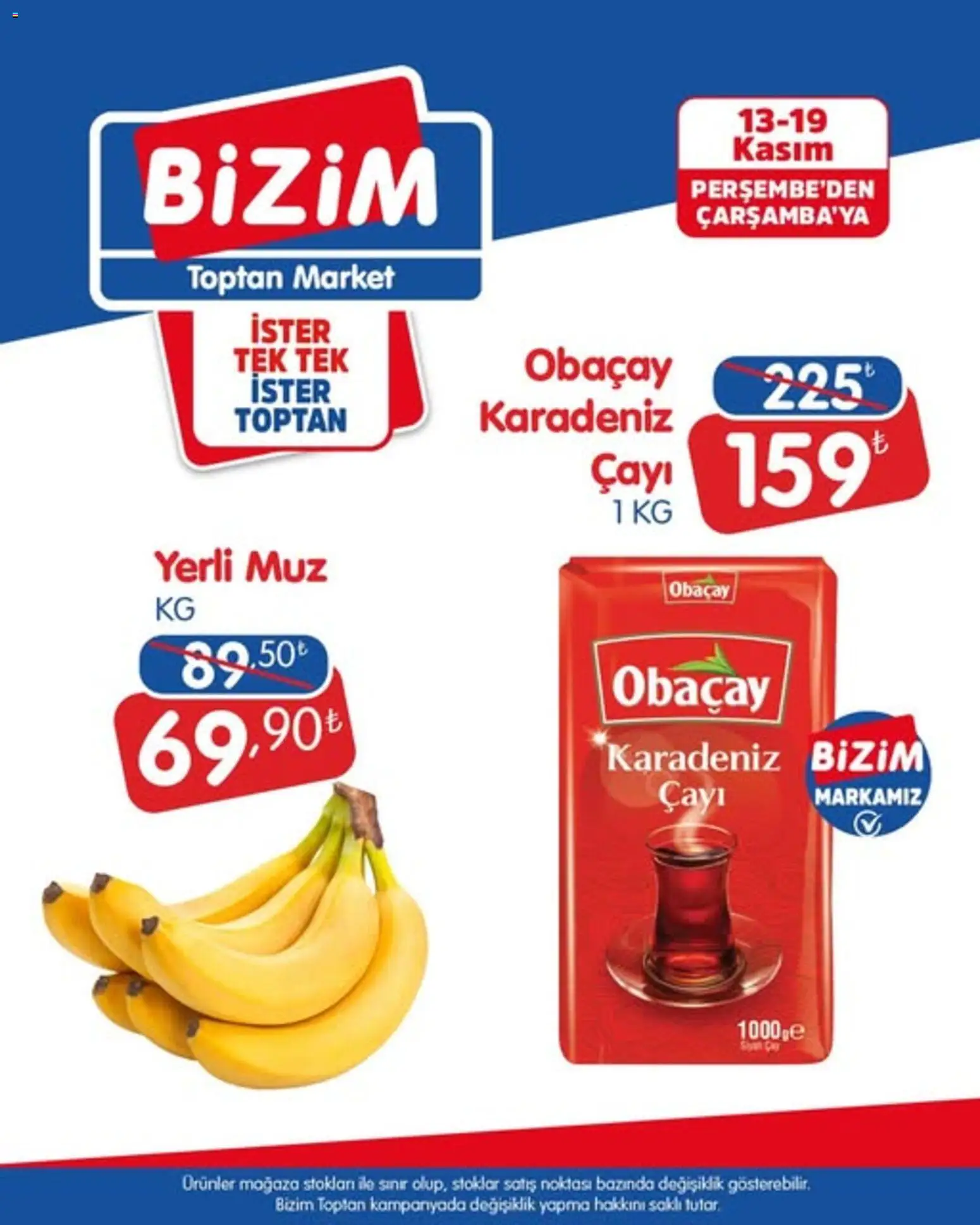 Bizim Toptan Katalog - 13.11.2025 tarihinden itibaren geçerlidir | Sayfa: 13 | Ürünler: Muz, Çay