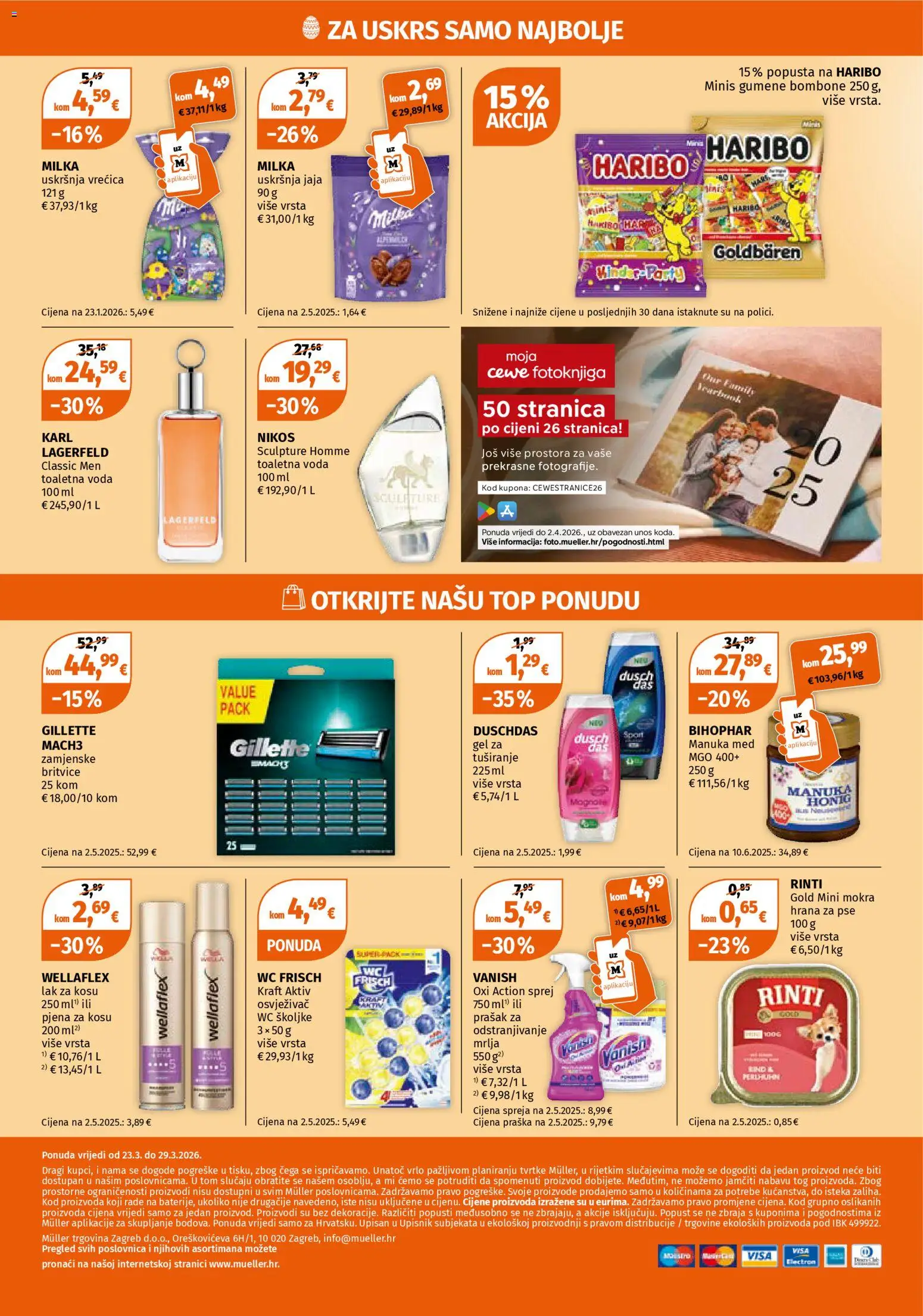 Müller katalog | vrijedi od 23.03.2026 | Stranica: 24 | Proizvodi: Lak za kosu, Gel za tuširanje, Osvježivač wc školjke, Vanish