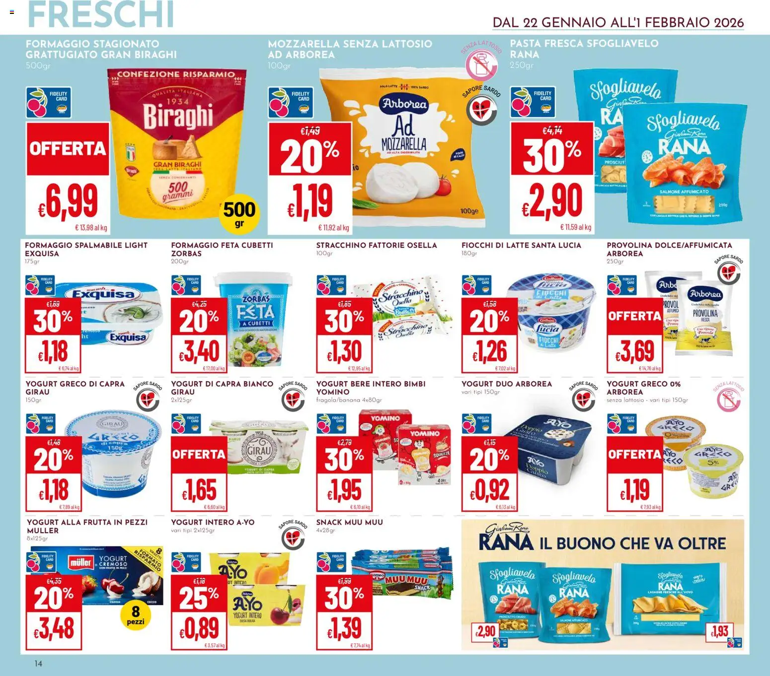 Volantino Pan del 22.01.2026 | Pagina: 14 | Prodotti: Yogurt greco, Fiocchi di latte, Frutta, Feta