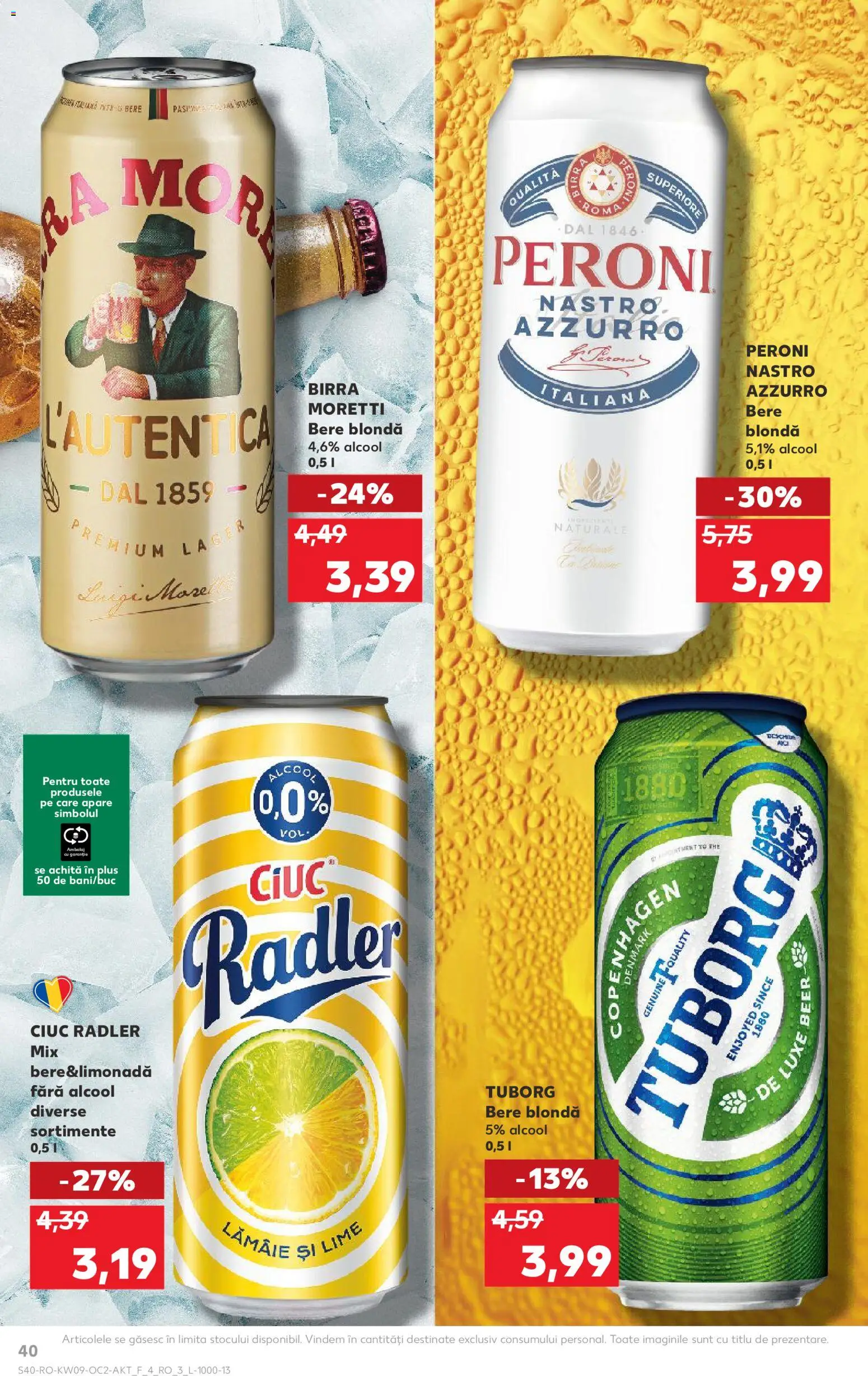 Kaufland RO akciós ujság - amely érvényes a következő dátumtól: 25.02.2026 | Oldal: 40 | Termékek: Lime, Radler
