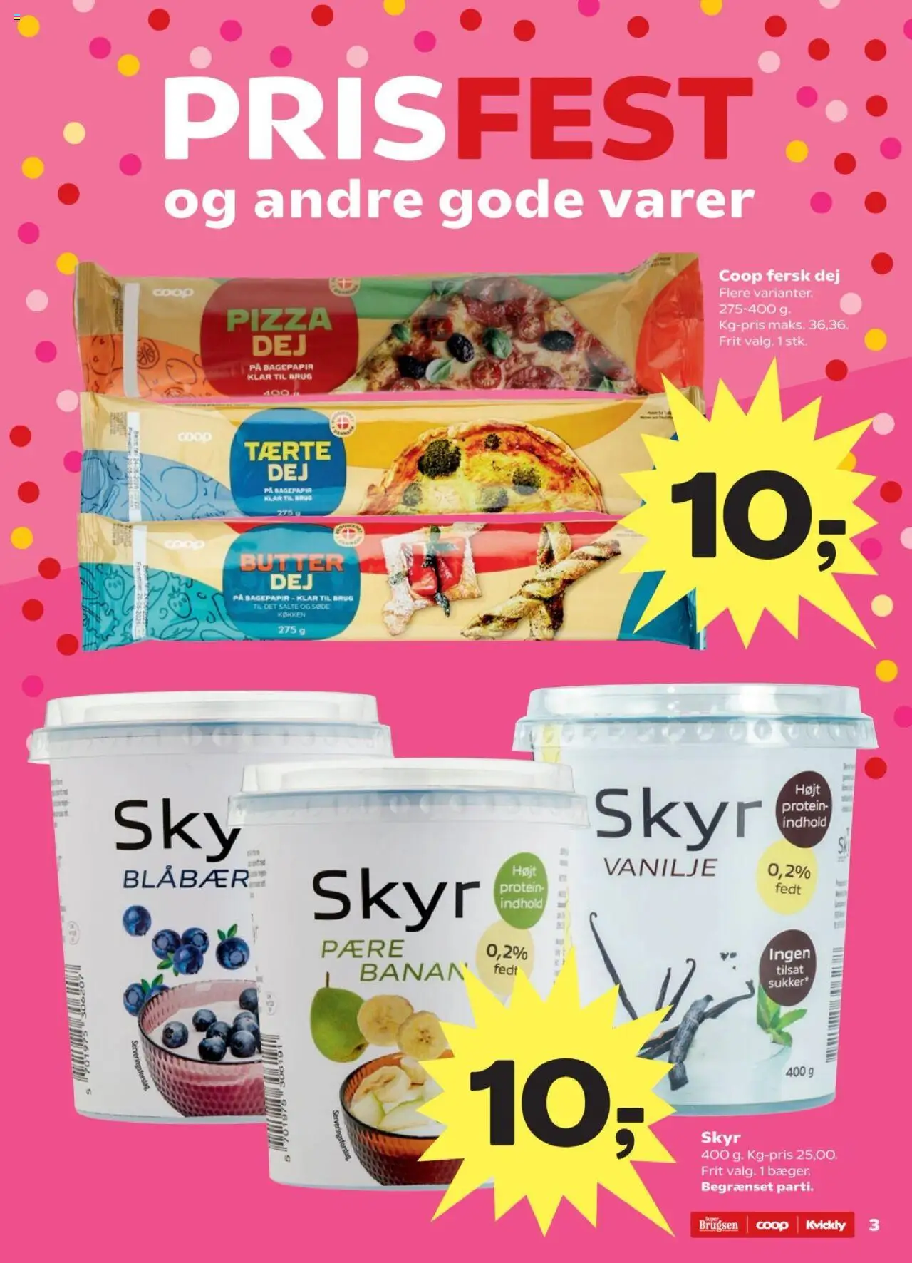 Super Brugsen Tilbudsavis gyldig fra 07.08.2025 | Side: 3 | Produkter: Blåbær, Pizza, Skyr, Vanilje