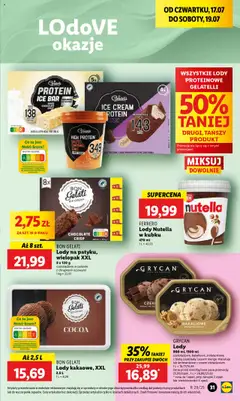 Lidl Gazetka od 17.07.2025 | Strona: 39 | Produkty: Nutella, Lody Grycan, Czekolada, Lody