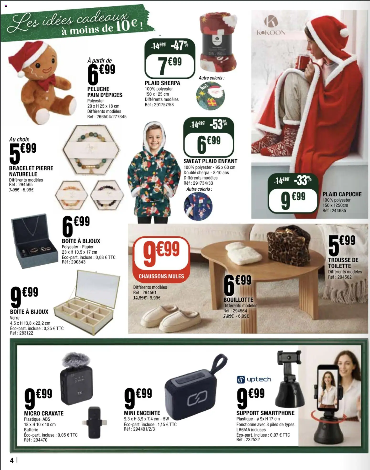 {H1} | Page: 4 | Produits: Smartphone, Peluche, Bracelet, Pain