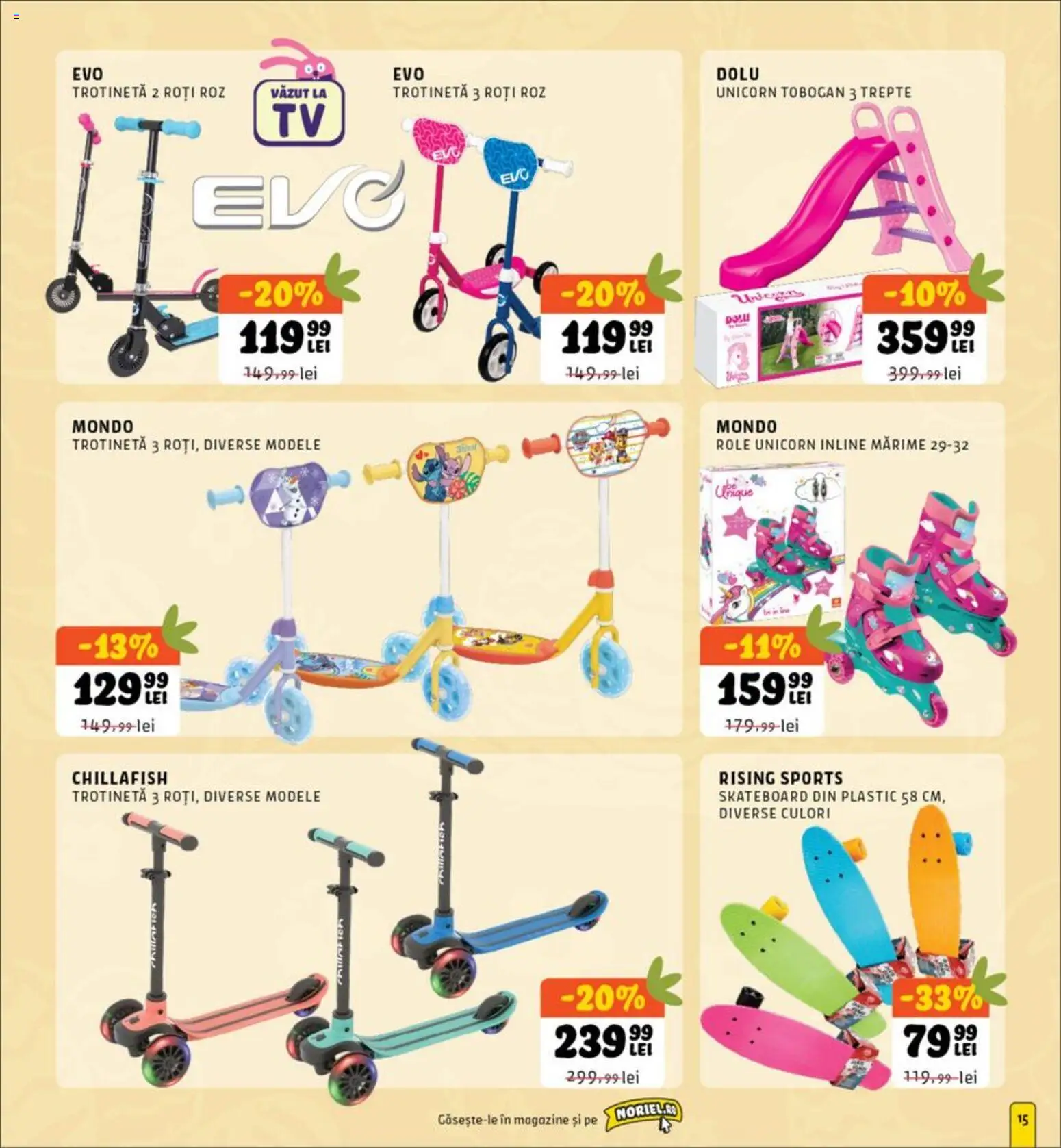 Noul catalog Noriel – valabil de la 16.03.2026 | Pagină: 15 | Produse: Role, Trotinetă
