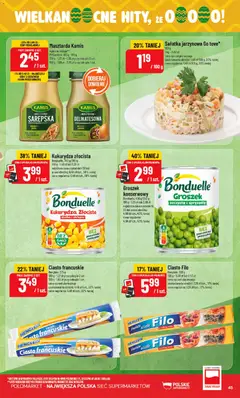 Pogląd oferty "POLOmarket gazetka" - ważna od 01.04.2026 | Strona: 45 | Produkty: Ciasto filo, Ciasto, Kukurydza, Sałatka