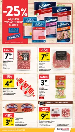 Intermarche Gazetka od 11.09.2025 | Strona: 17 | Produkty: Szynka, Salami, Wędliny, Boczek surowy