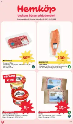 Hemköp - erbjudanden - Förhandsvisning av reklamblad från butik Hemköp aktuell från 15.09.2025