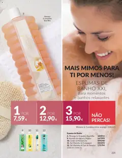 Pré-visualização Catálogo Avon Campanha 10 válido de 01.10.2025 | Página: 225 | Produtos: Espuma de banho, Sal, Banho